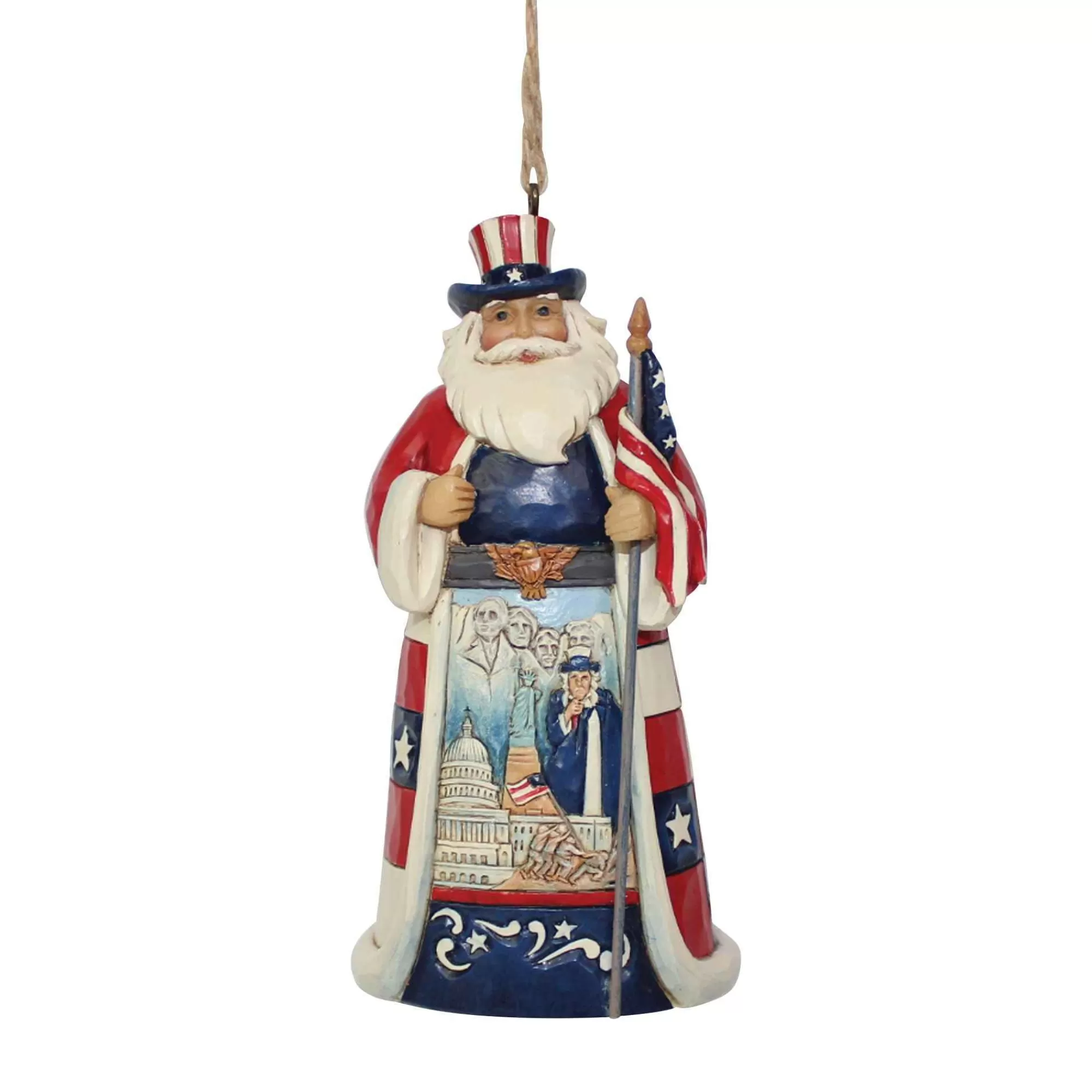 Jim Shore Heartwood Creek American Santa Ornament