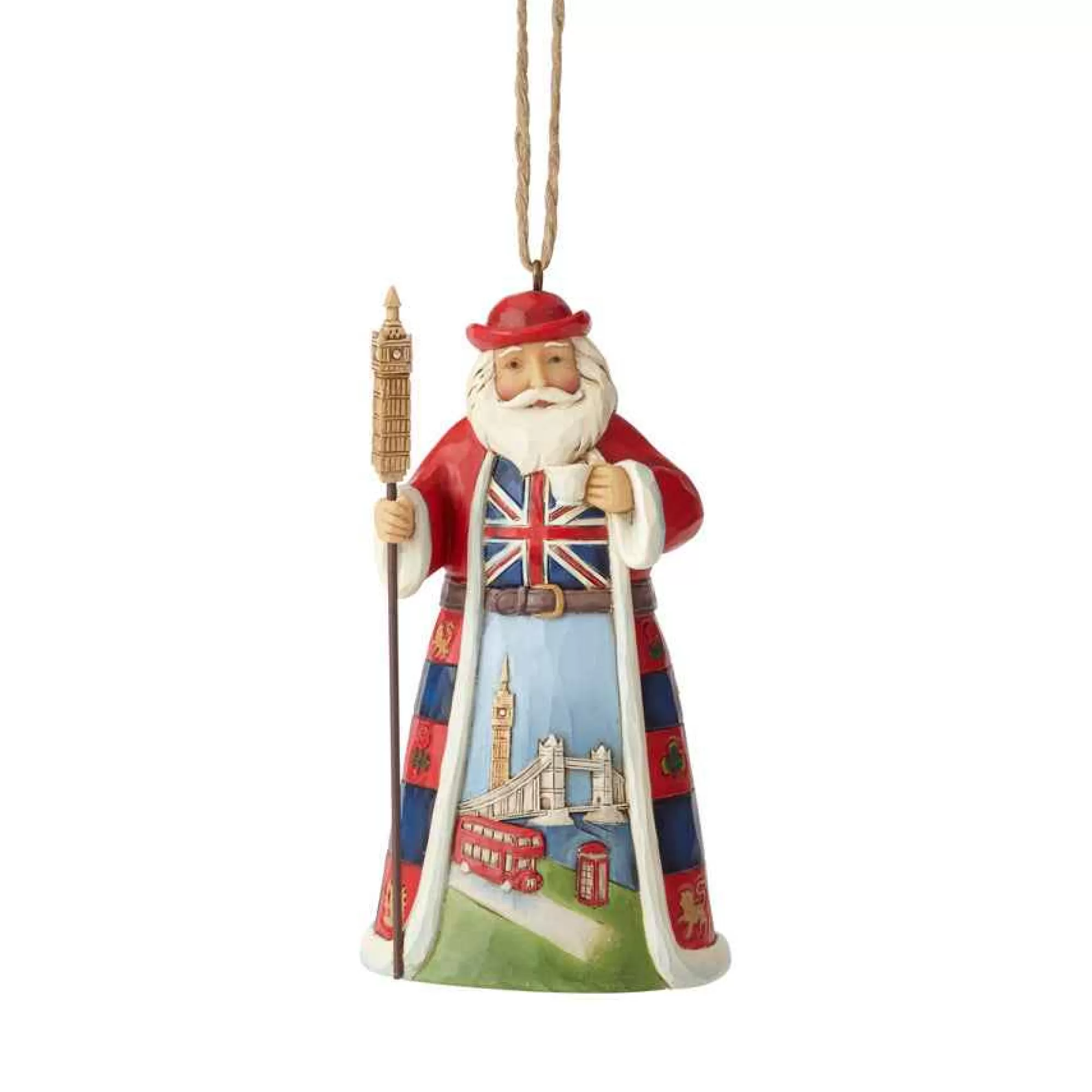 Jim Shore Heartwood Creek British Santa Ornament