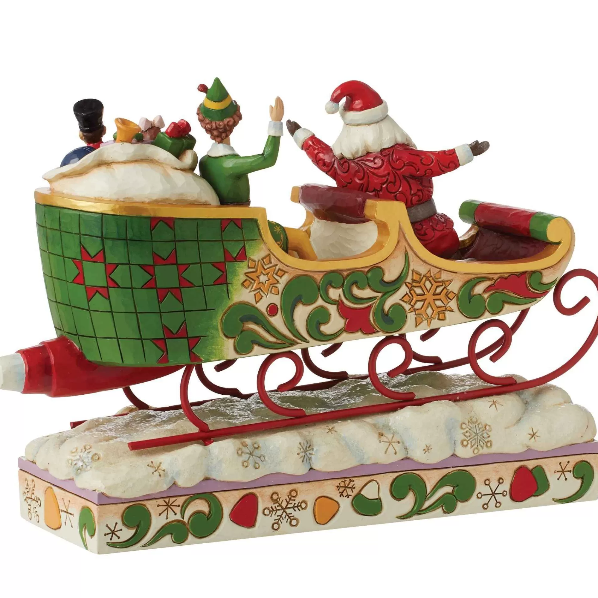 Elf by Jim Shore Buddy Elf With Santa In Sleigh