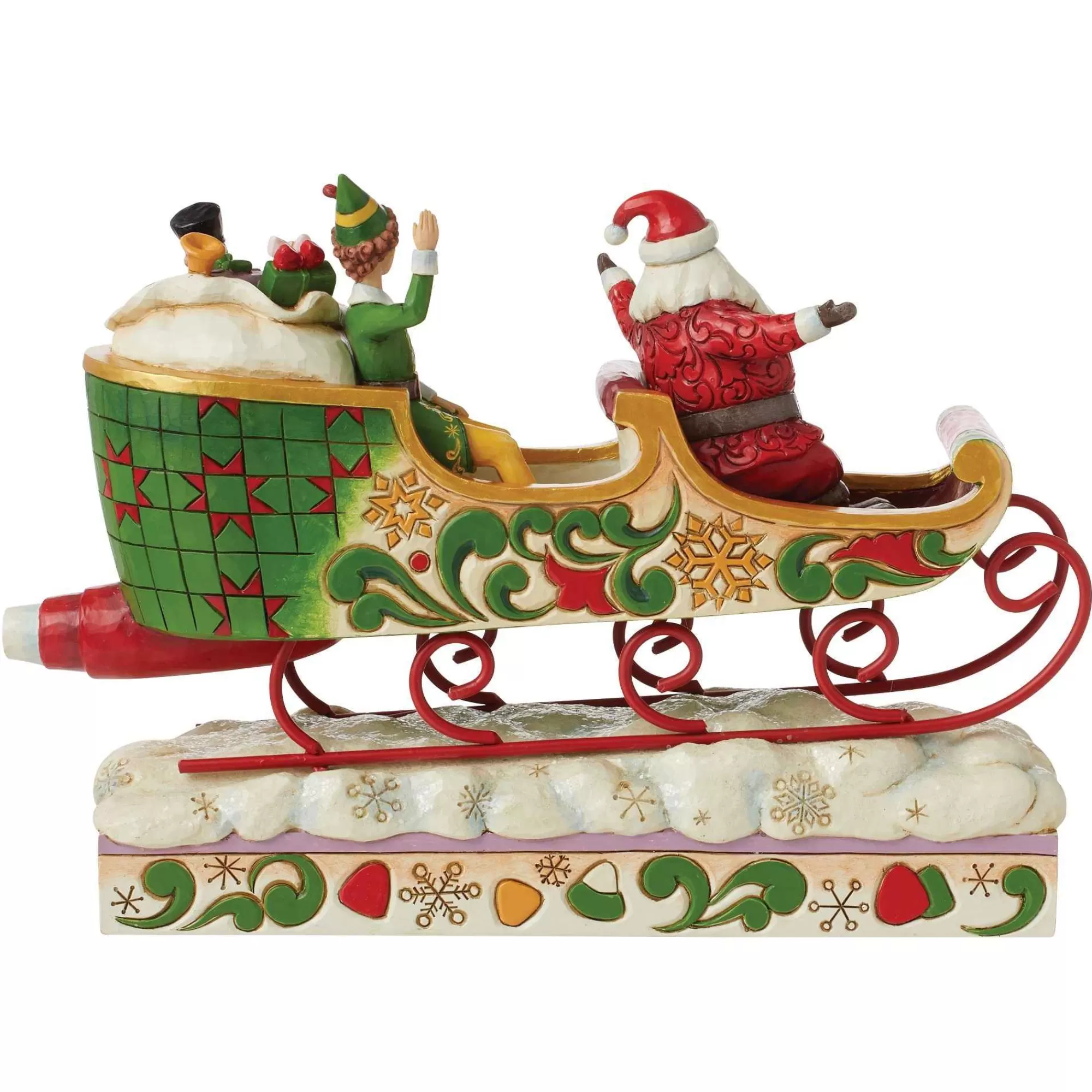 Elf by Jim Shore Buddy Elf With Santa In Sleigh