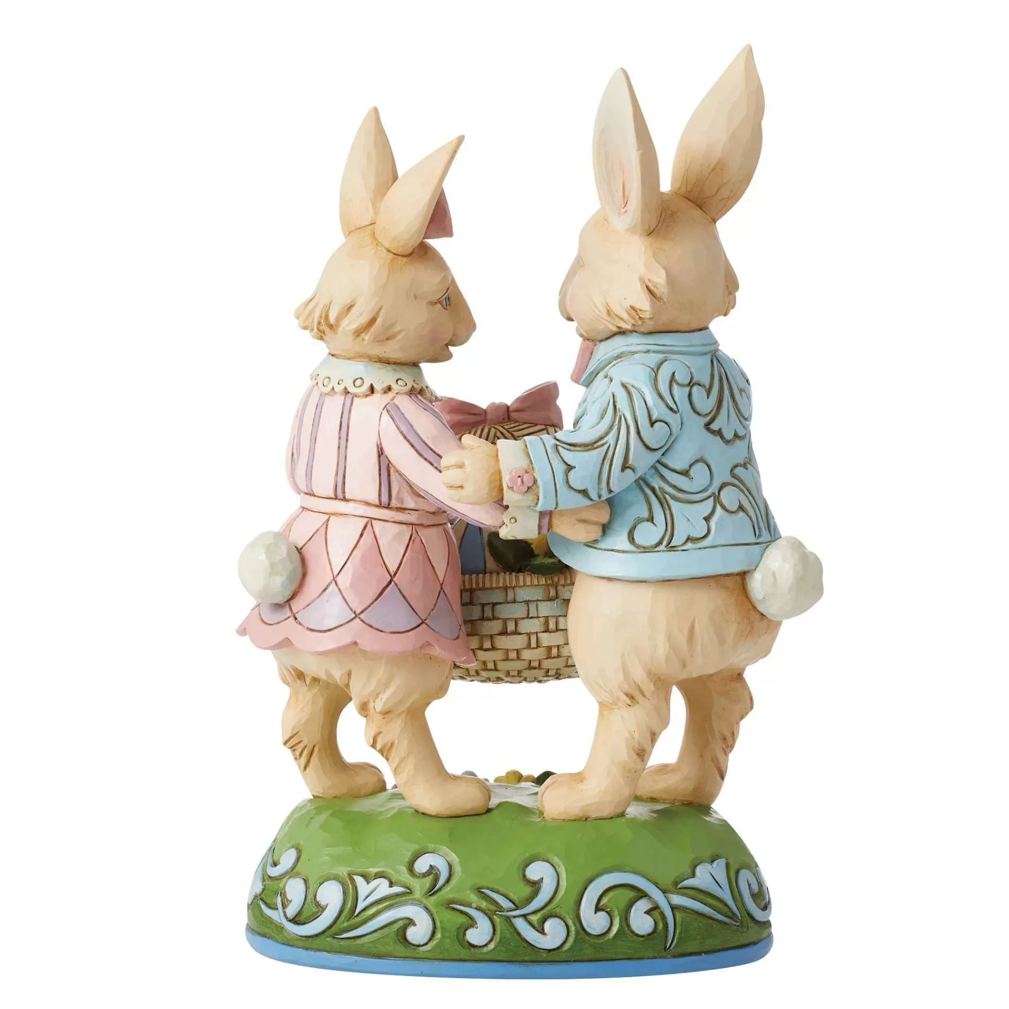 Jim Shore Heartwood Creek Bunny Couple With Basket Fig