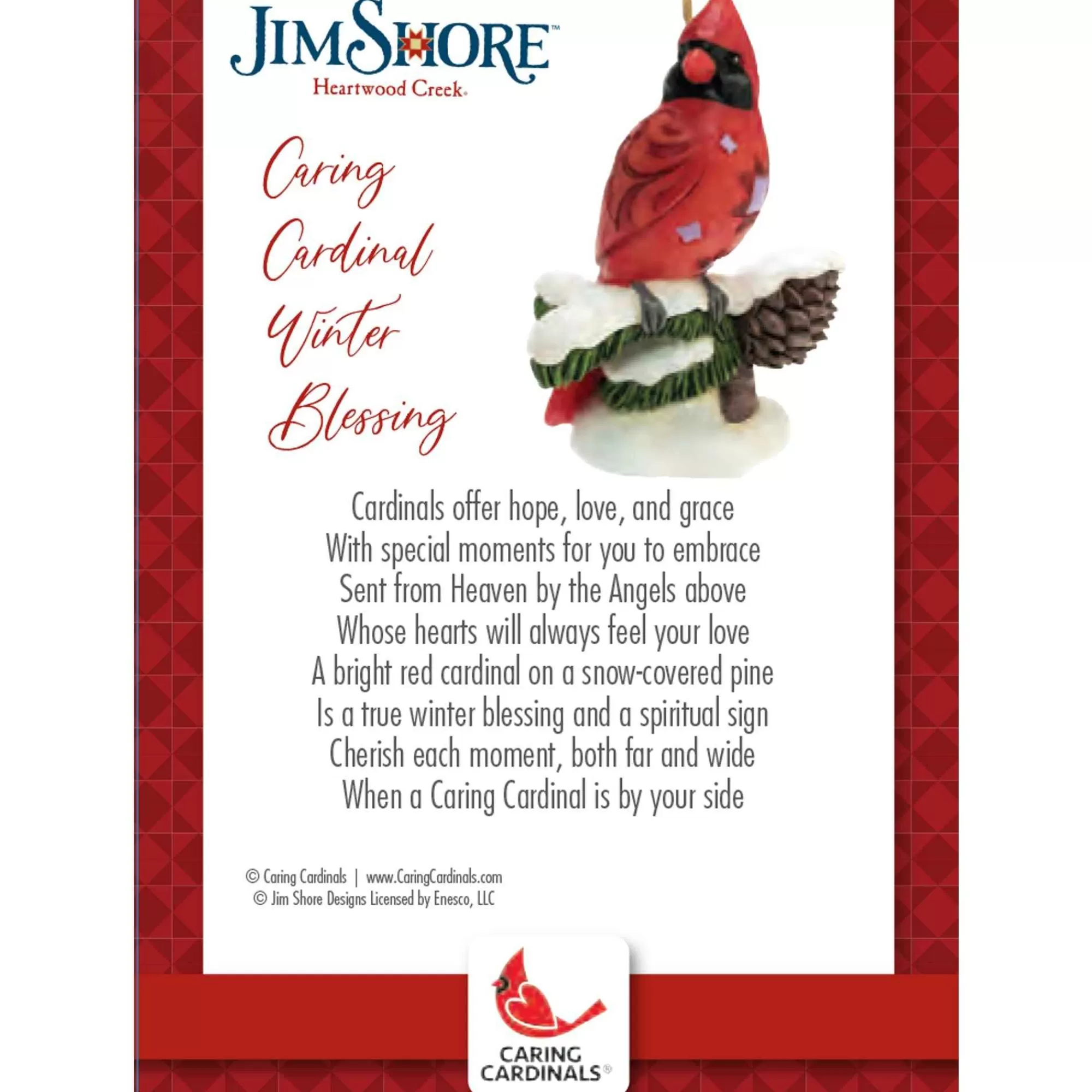 Jim Shore Heartwood Creek Caring Cardinals Winter Bless