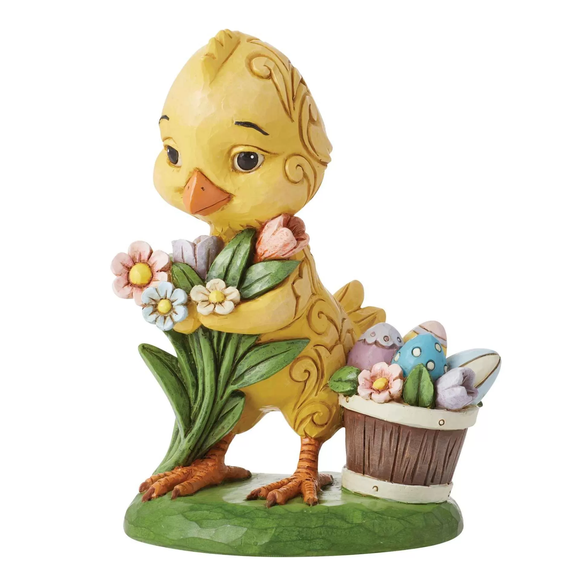 Jim Shore Heartwood Creek Chick With Flowers Pint