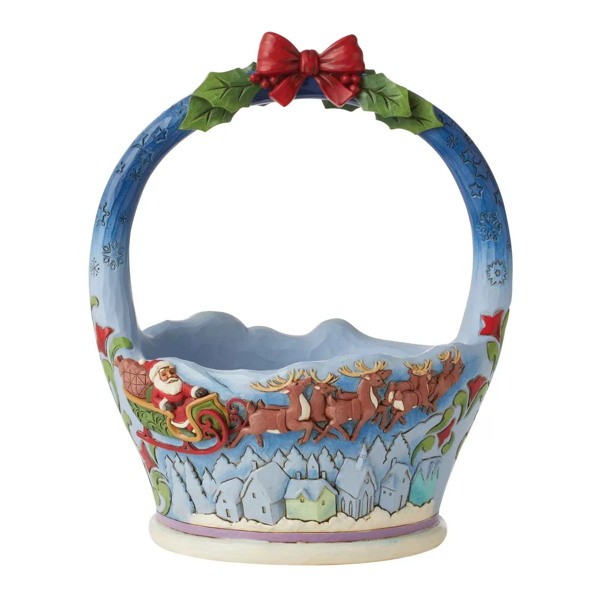 Jim Shore Heartwood Creek Christmas Basket With Scene