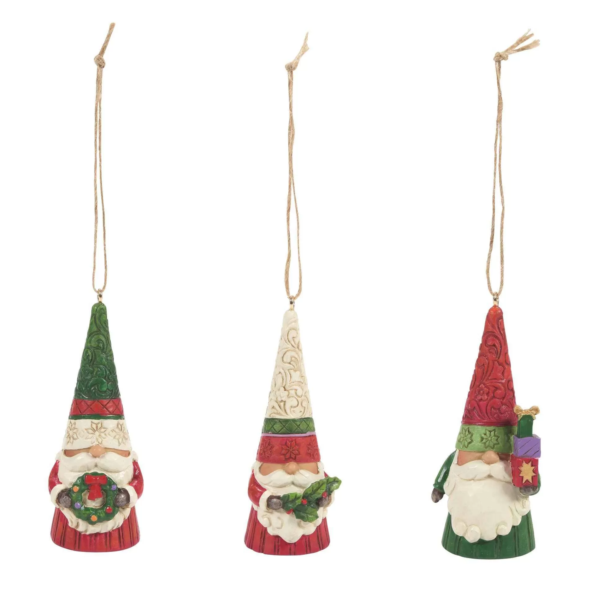 Jim Shore Heartwood Creek Christmas Gnomes 3 Pc Orn Set