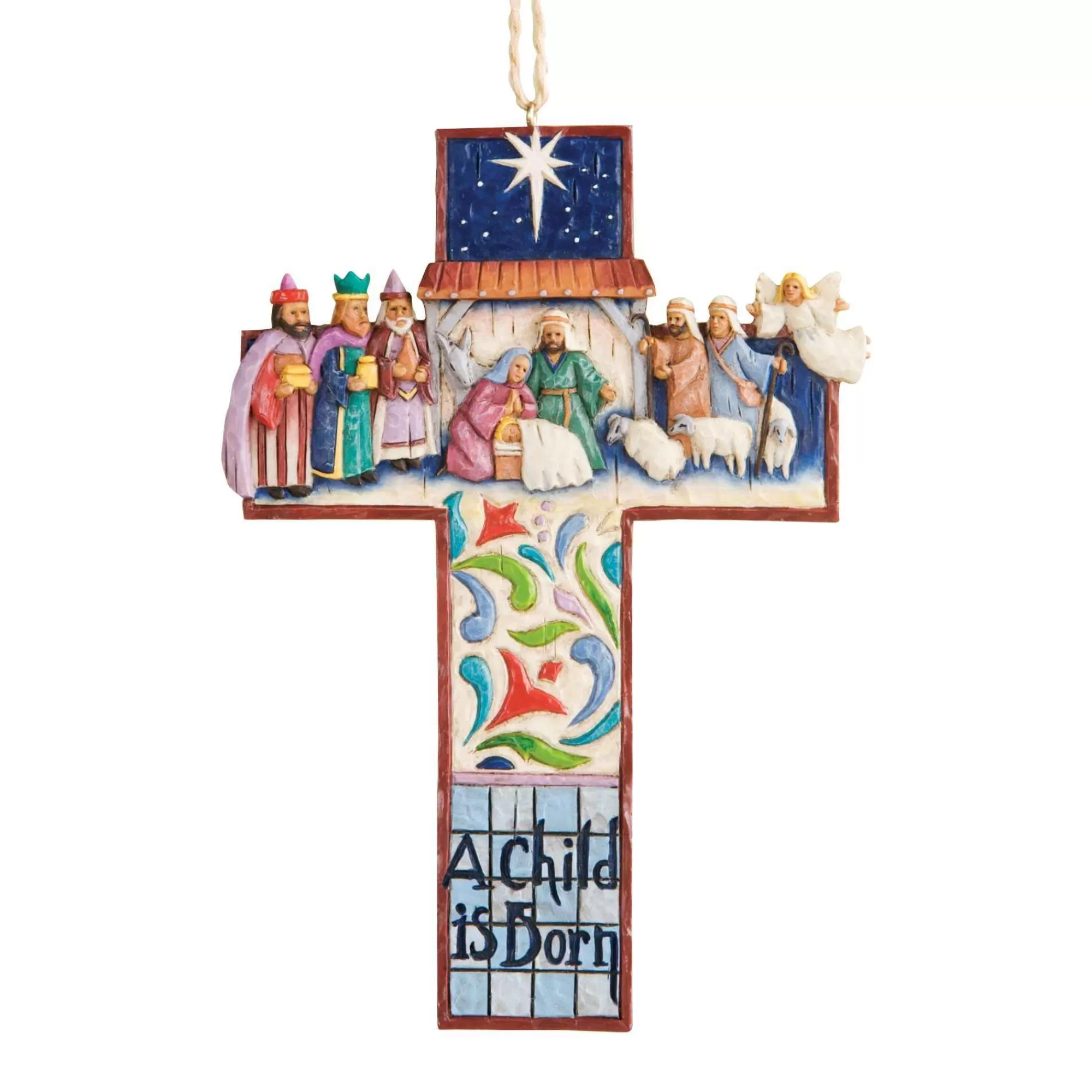 Jim Shore Heartwood Creek Cross Nativity Scene Ornament