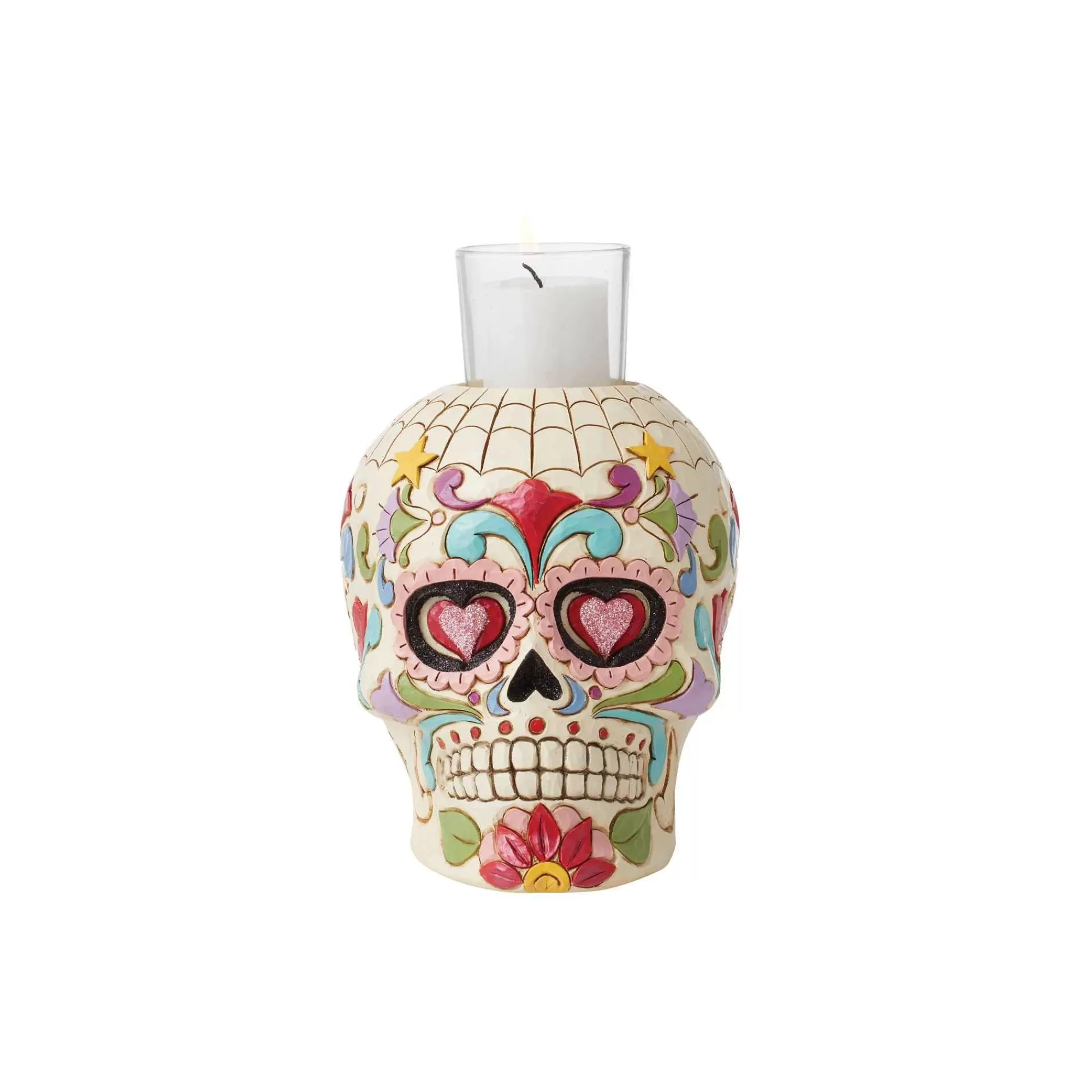 Jim Shore Heartwood Creek Day Of Dead Skull Candleholder