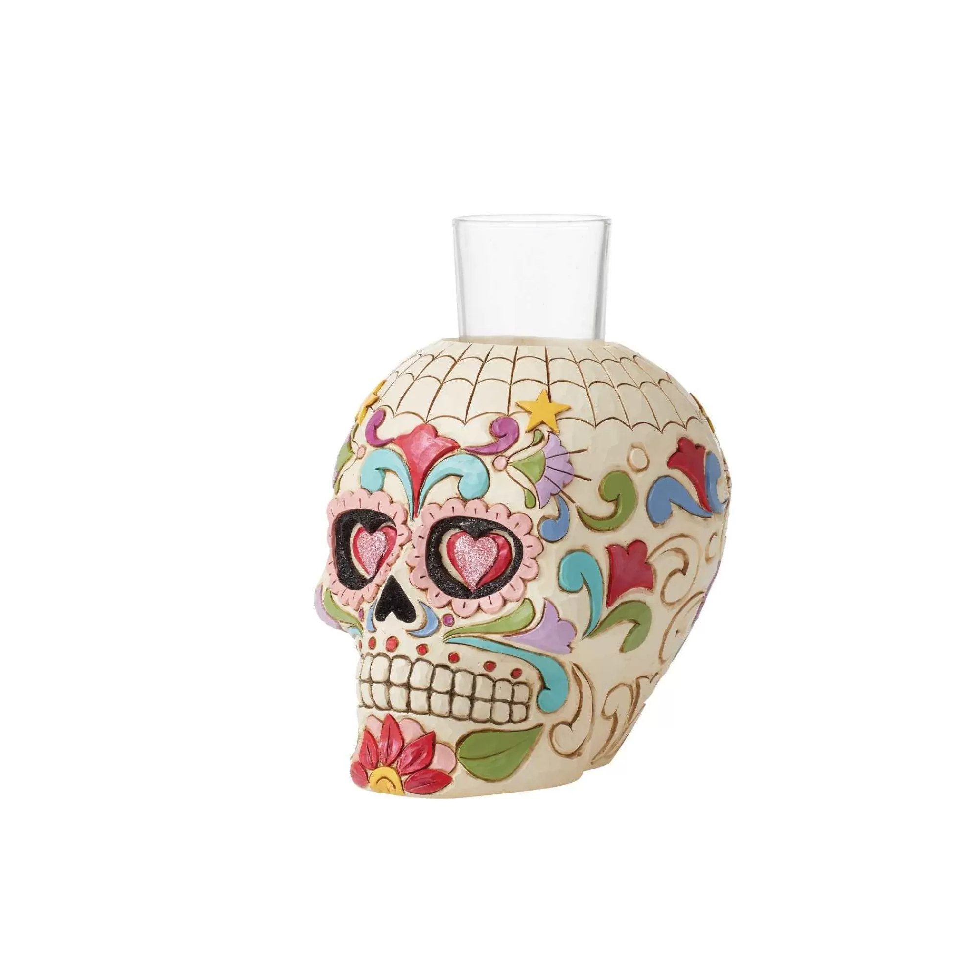 Jim Shore Heartwood Creek Day Of Dead Skull Candleholder