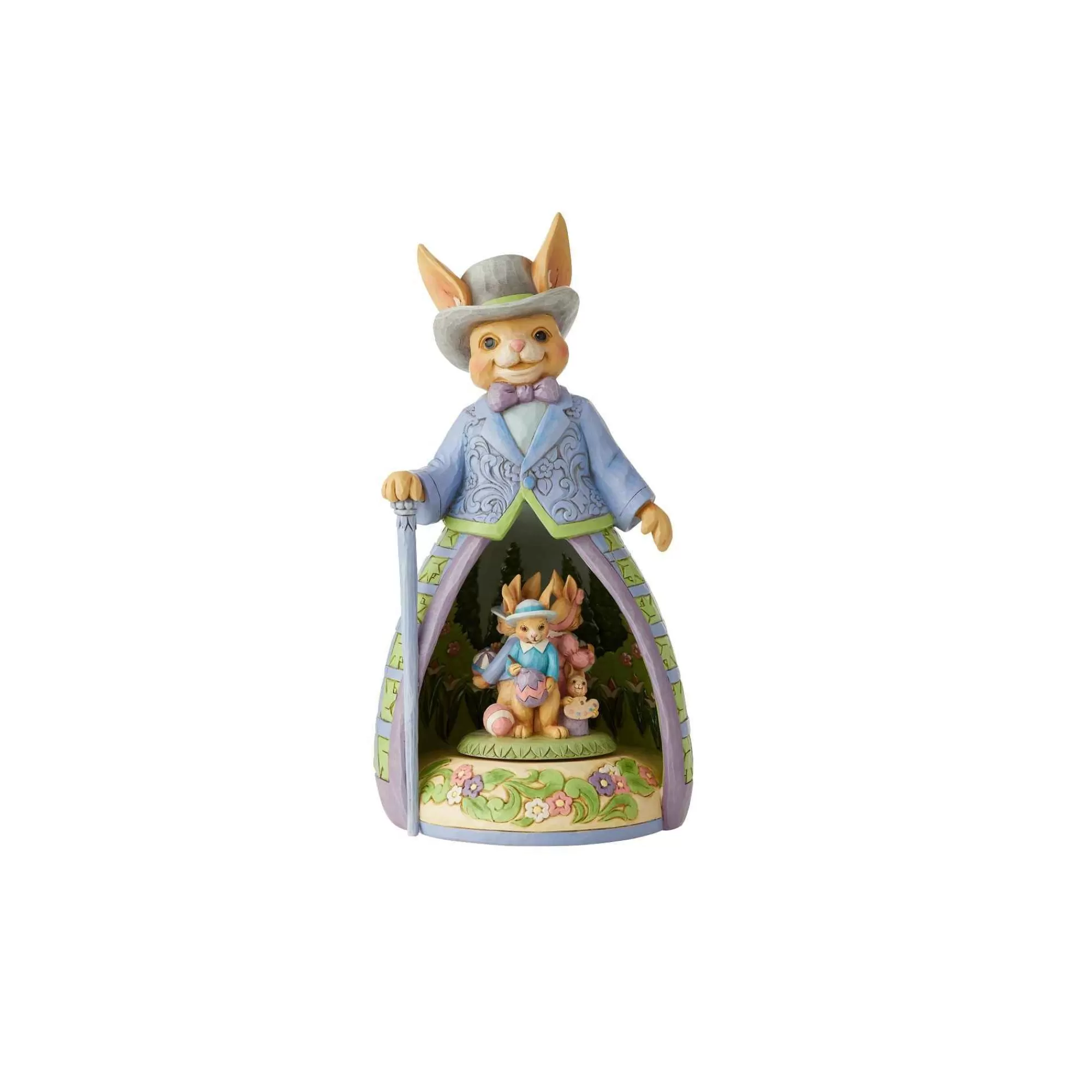 Jim Shore Heartwood Creek Easter Bunny W/Hat Lighted Rot