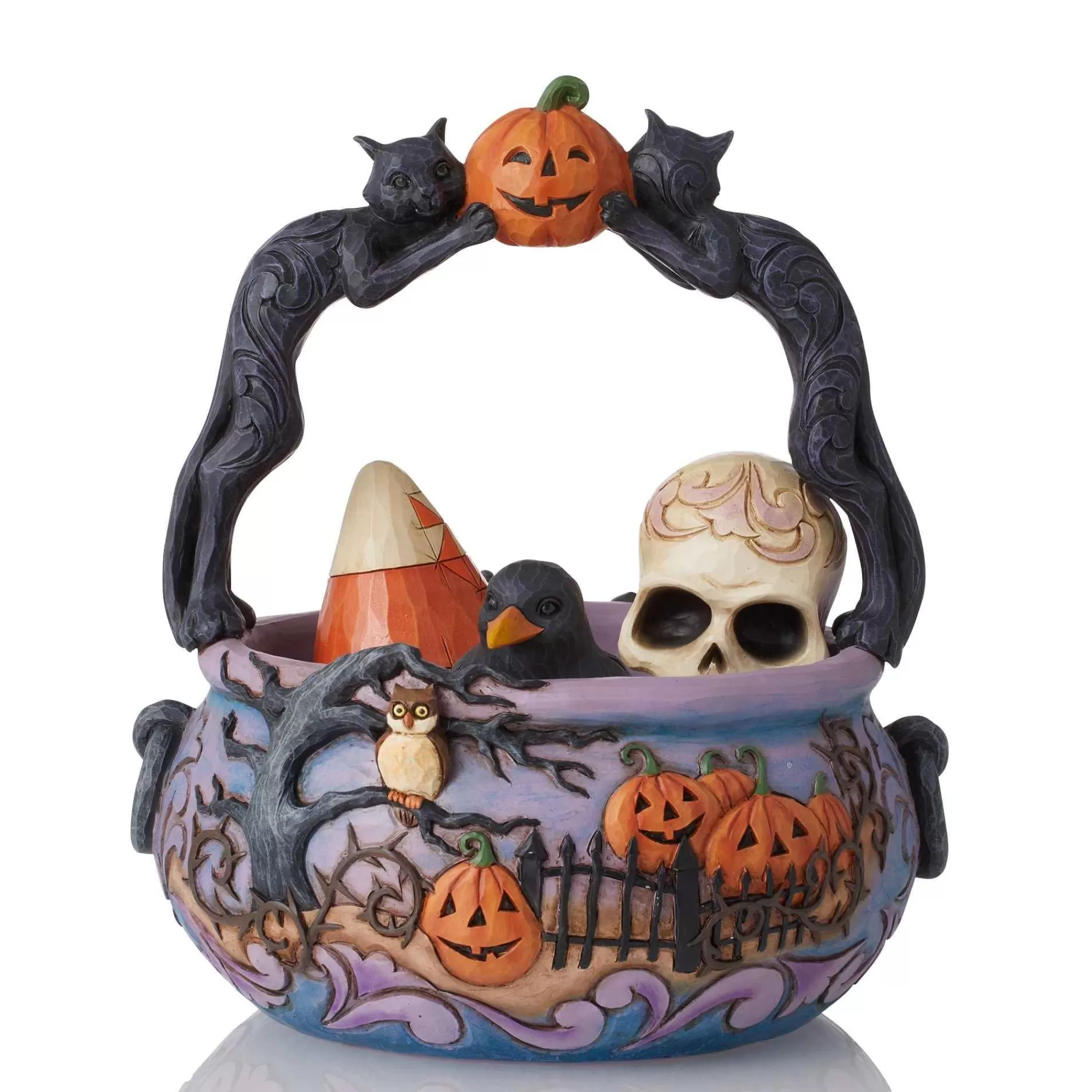 Jim Shore Heartwood Creek Fig Set/4 Halloween Basket