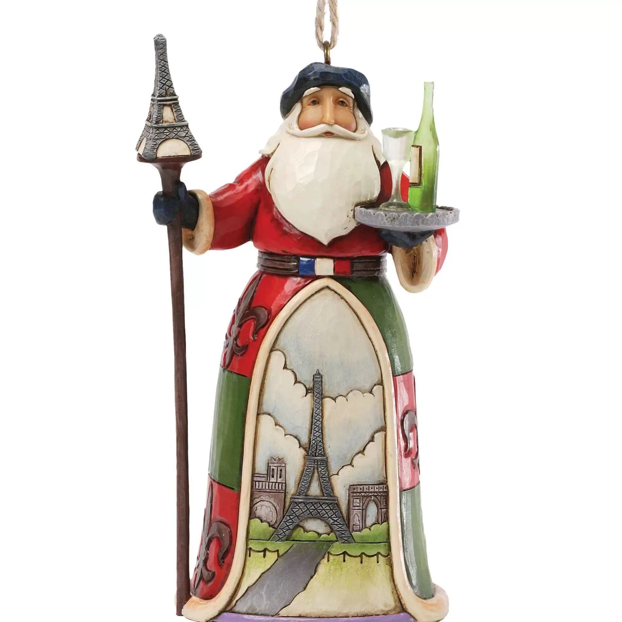 Jim Shore Heartwood Creek French Santa Ornament