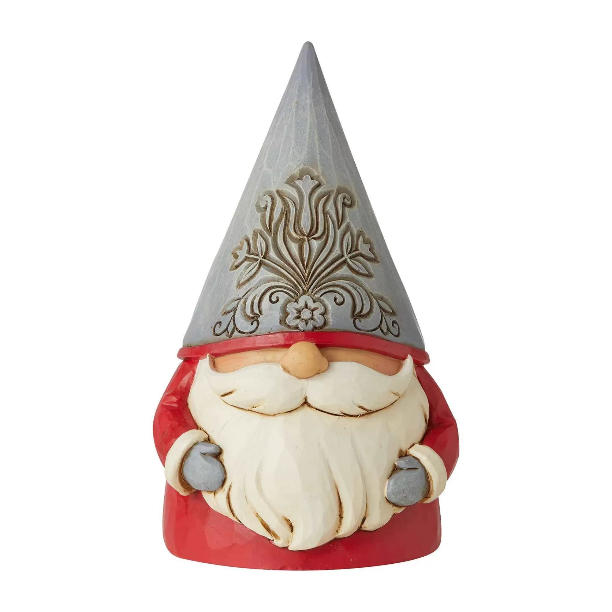 Jim Shore Heartwood Creek Grey Floral Hat Gnome