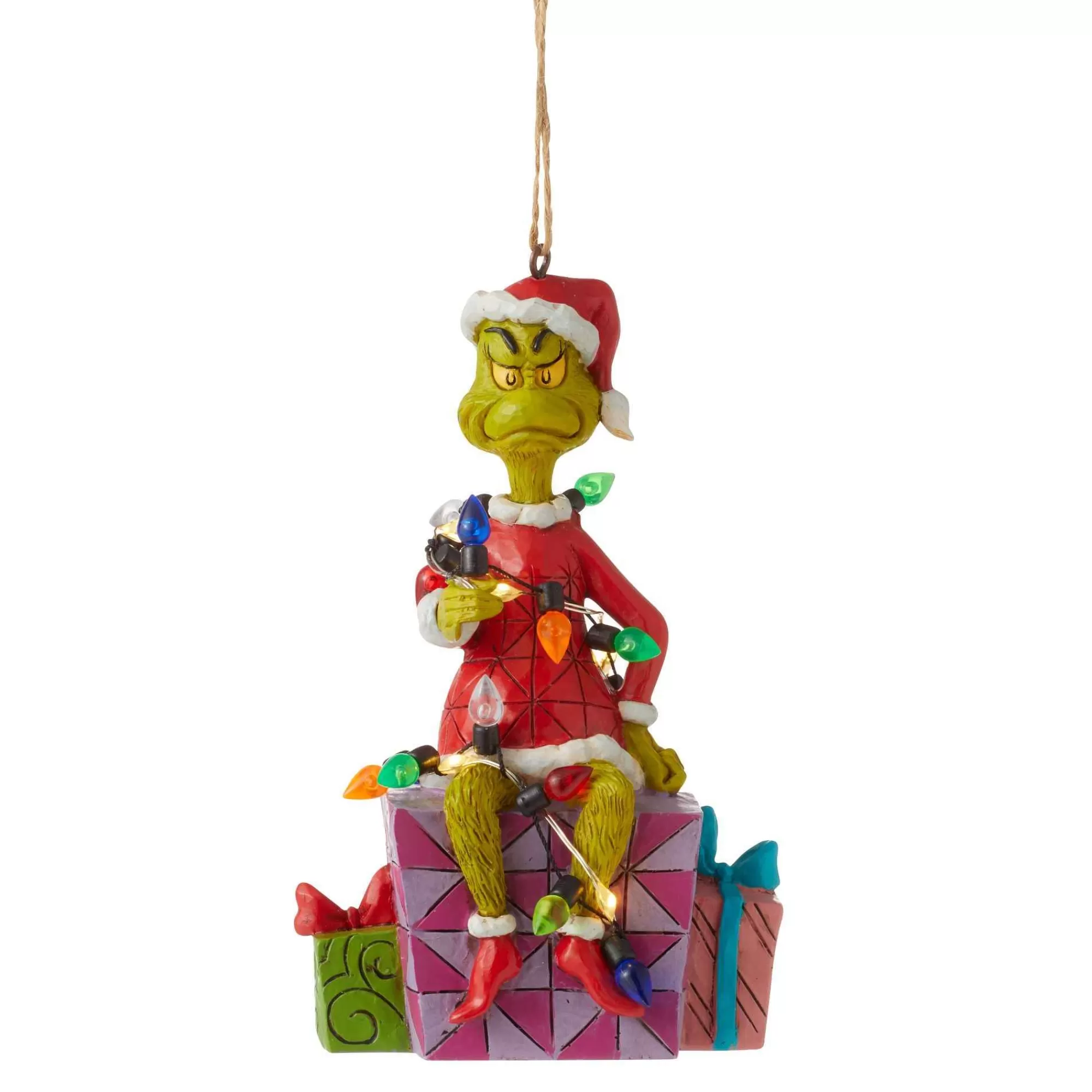 Grinch by Jim Shore Grinch On Present Ornament