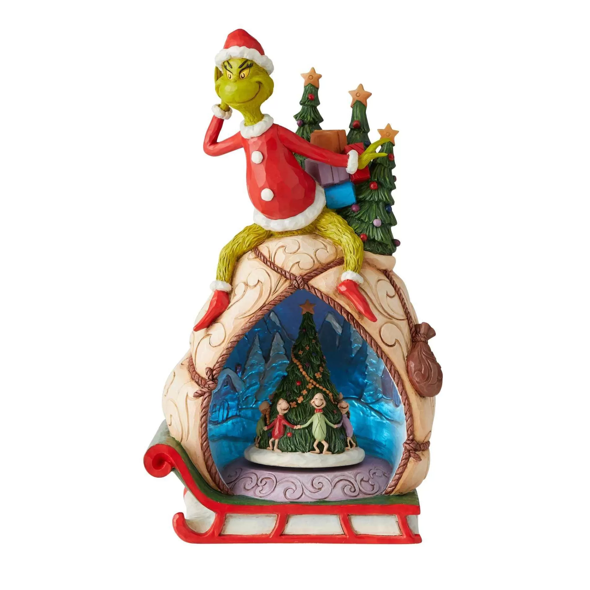 Grinch by Jim Shore Grinch W/Lited Rotatable Scene