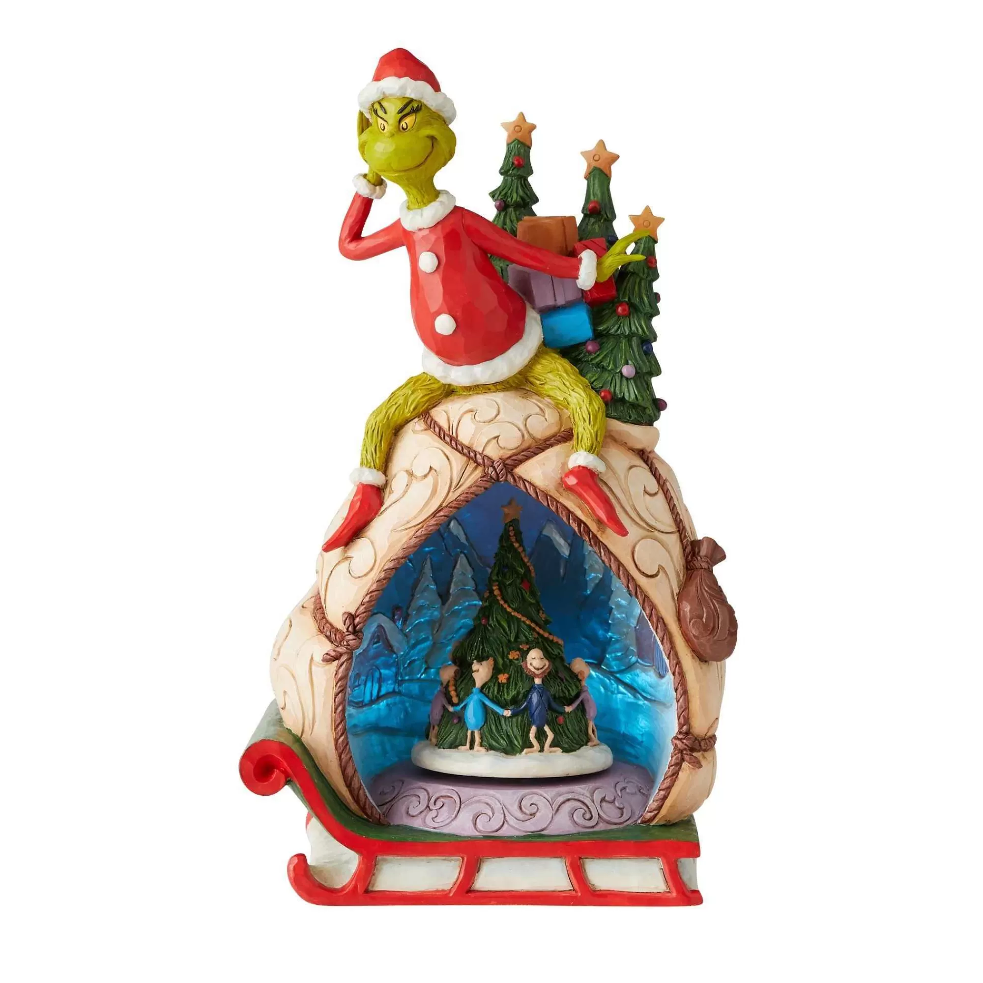 Grinch by Jim Shore Grinch W/Lited Rotatable Scene