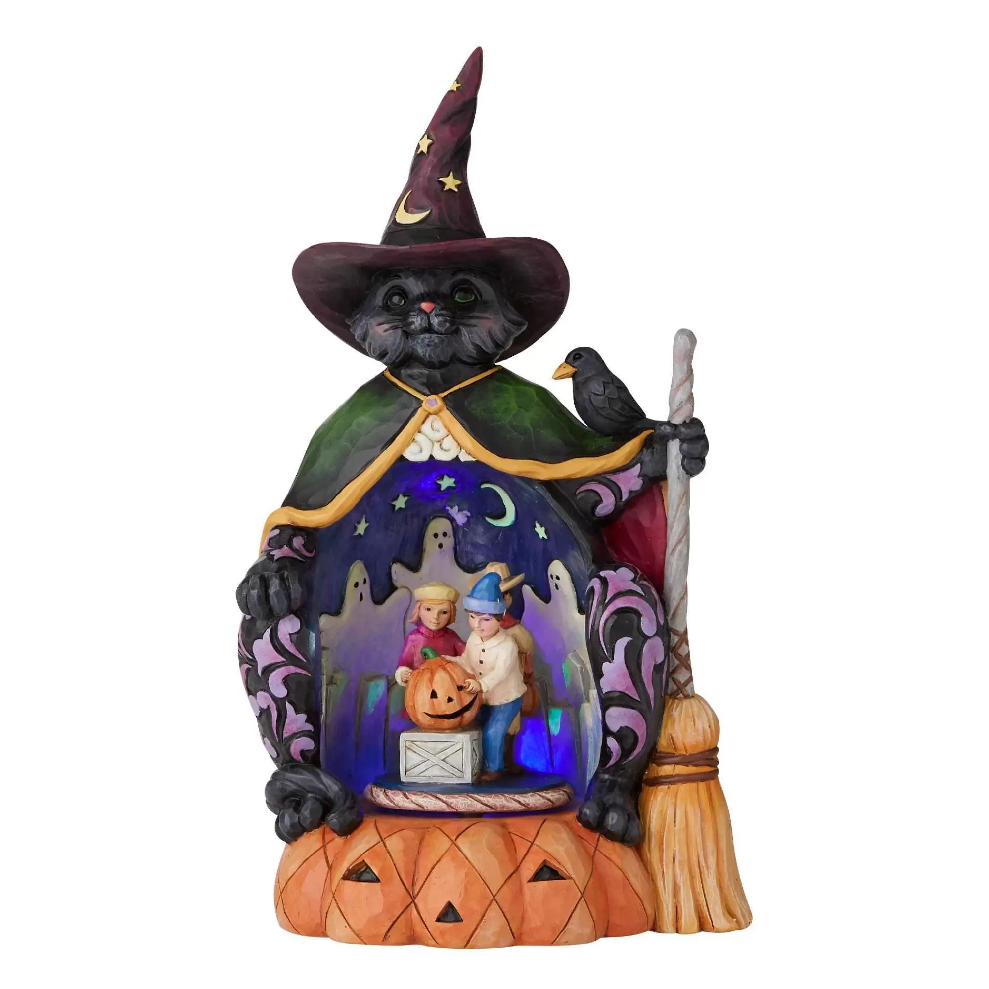 Jim Shore Heartwood Creek Halloween Cat Lighted Rotator