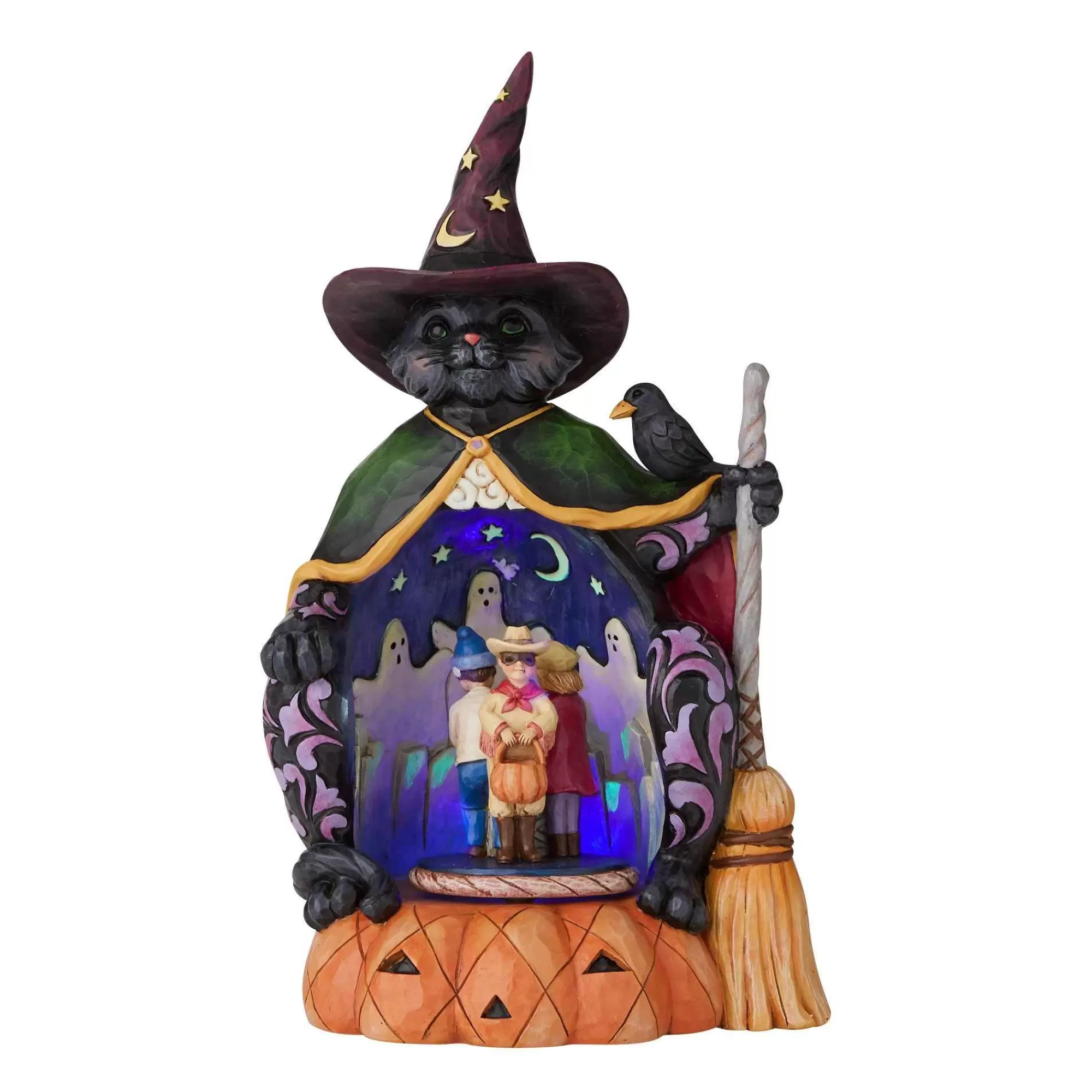 Jim Shore Heartwood Creek Halloween Cat Lighted Rotator