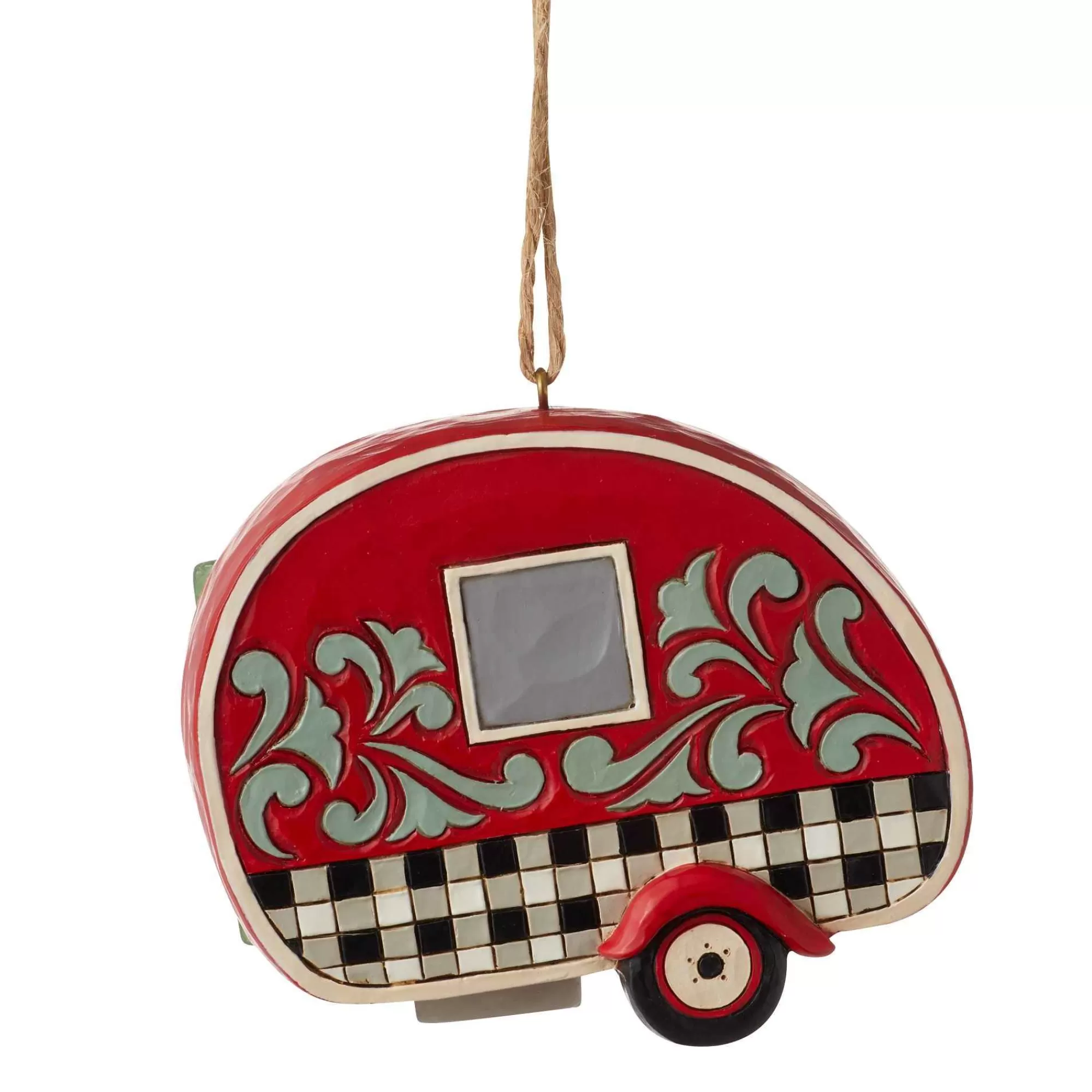 Jim Shore Heartwood Creek Hg Santa In Plaid Camper Orn