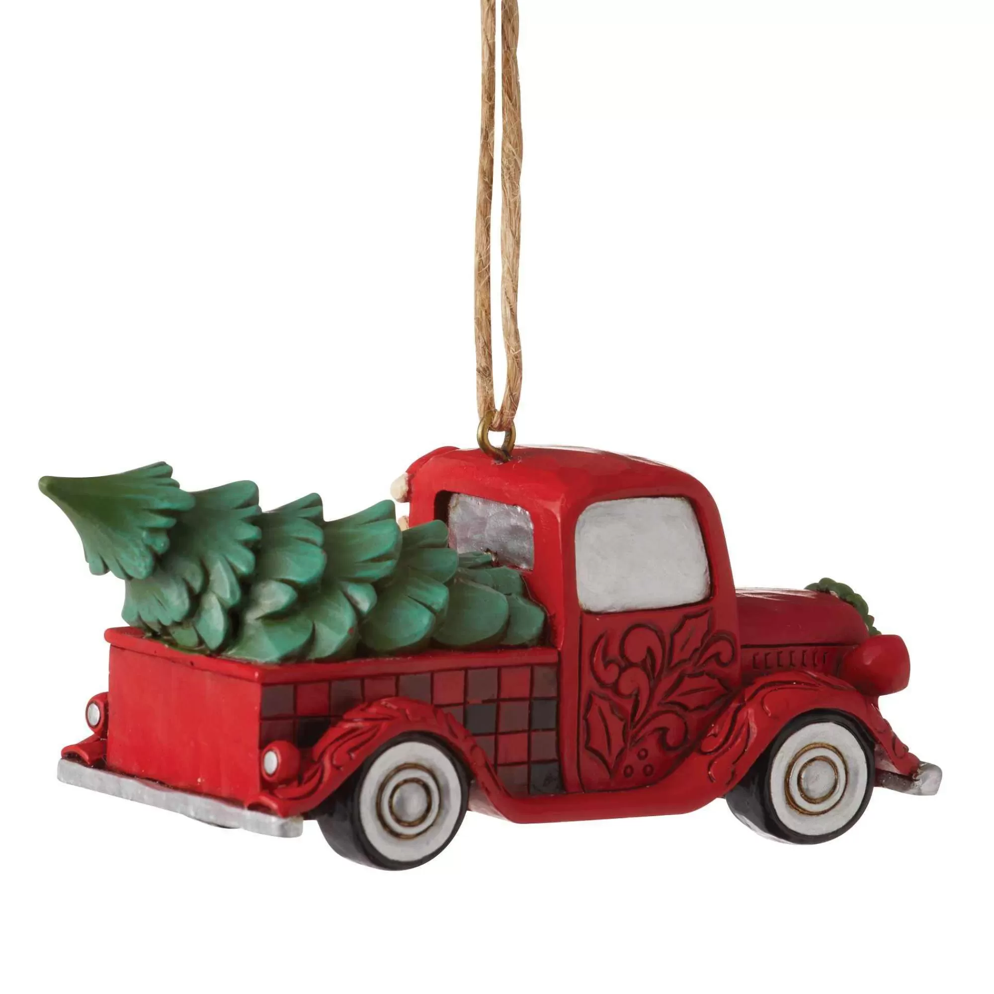 Jim Shore Heartwood Creek Hg Santa Plaid Red Truck Orn