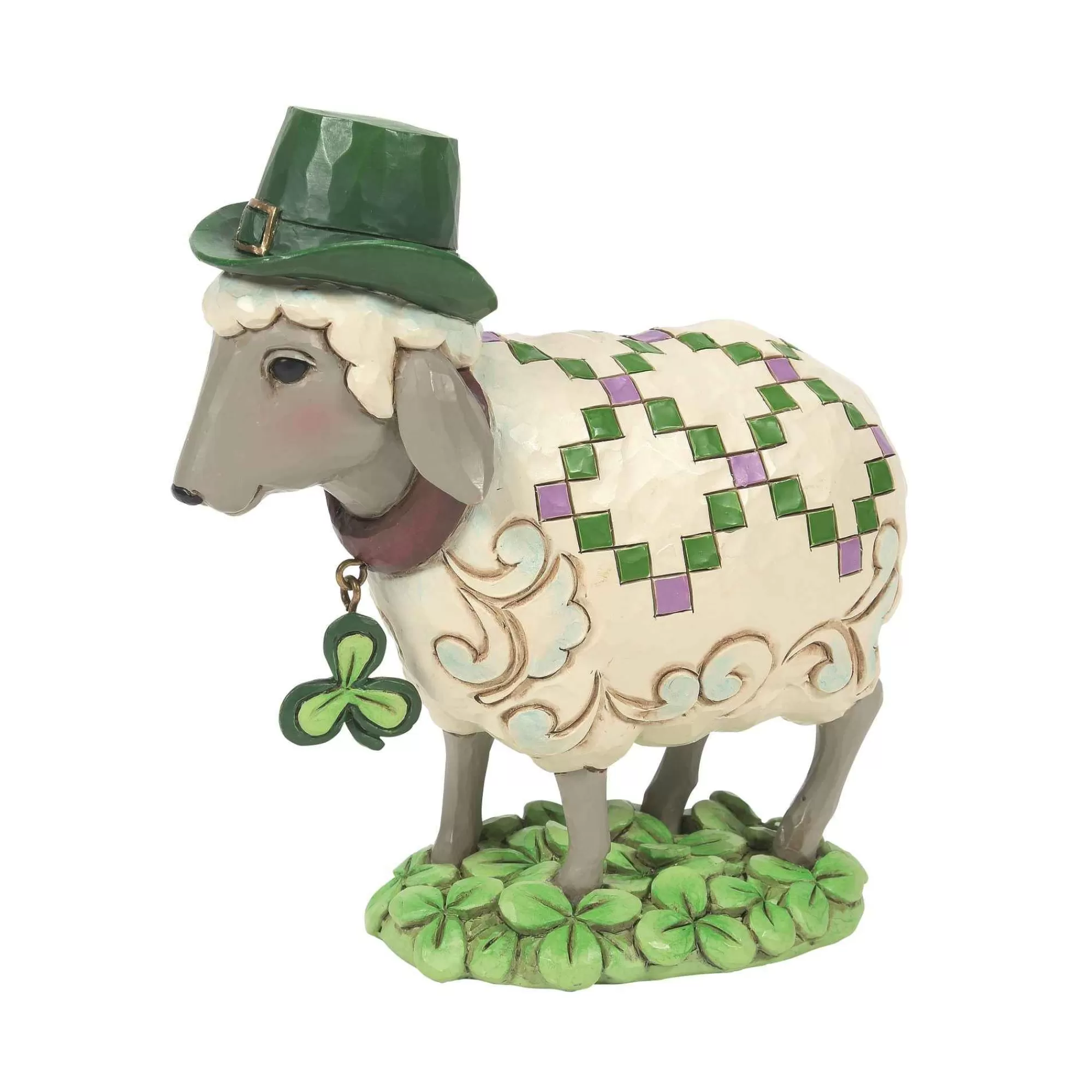 Jim Shore Heartwood Creek Irish Sheep In Clover Patch