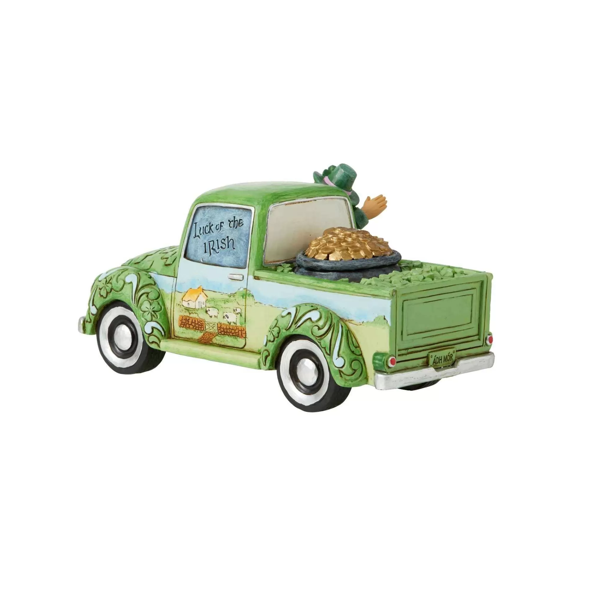 Jim Shore Heartwood Creek Leprechaun In Green Truck