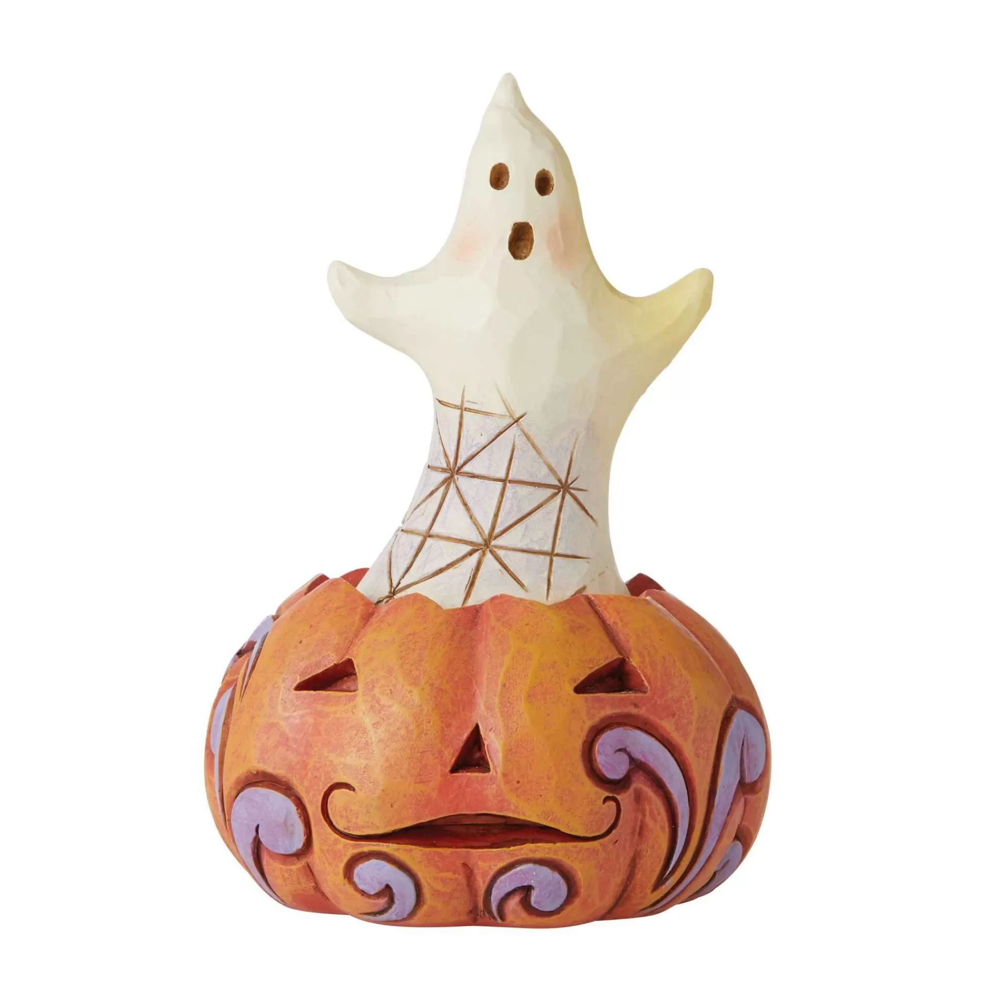 Jim Shore Heartwood Creek Mini Ghost In Pumpkin