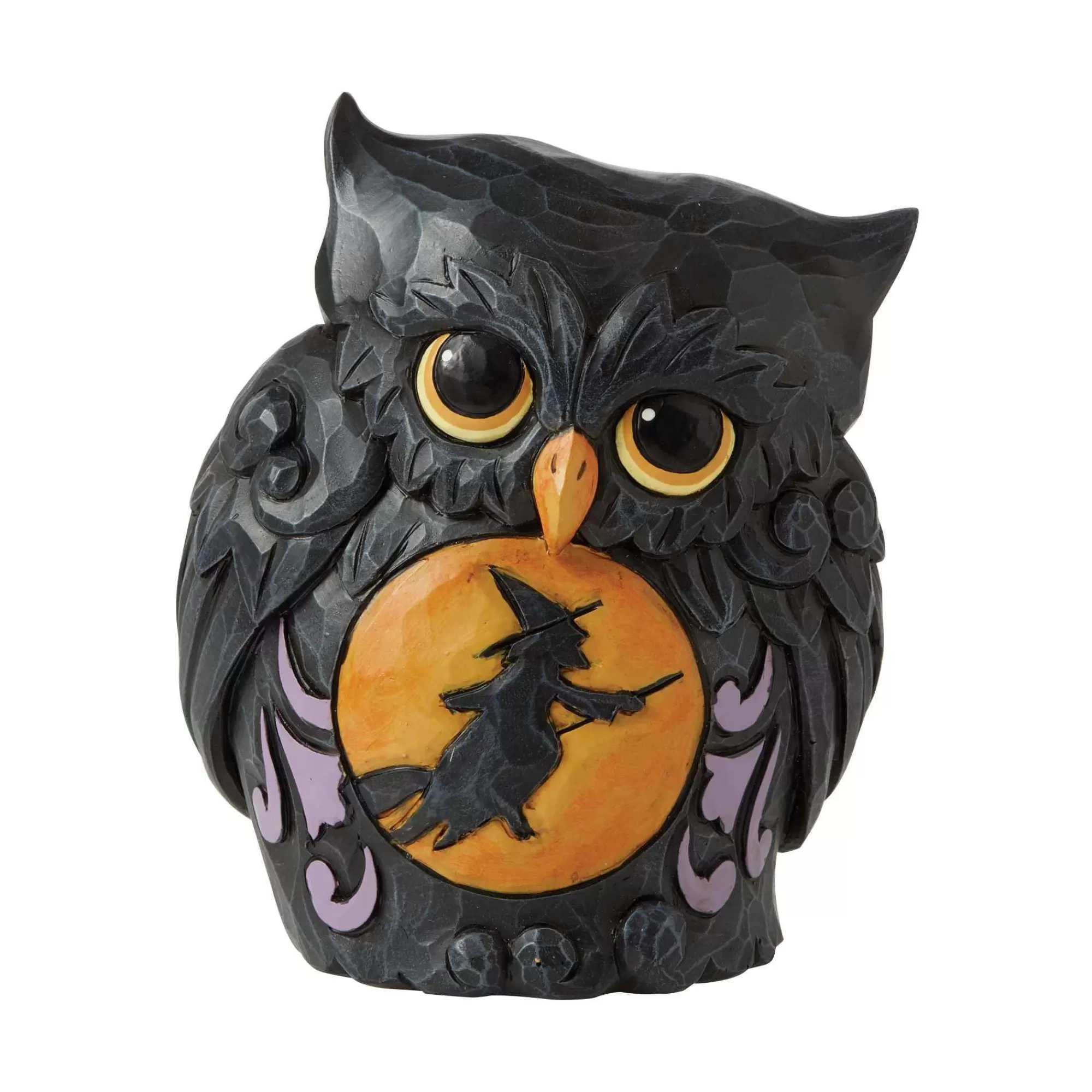 Jim Shore Heartwood Creek Mini Halloween Owl With Scene