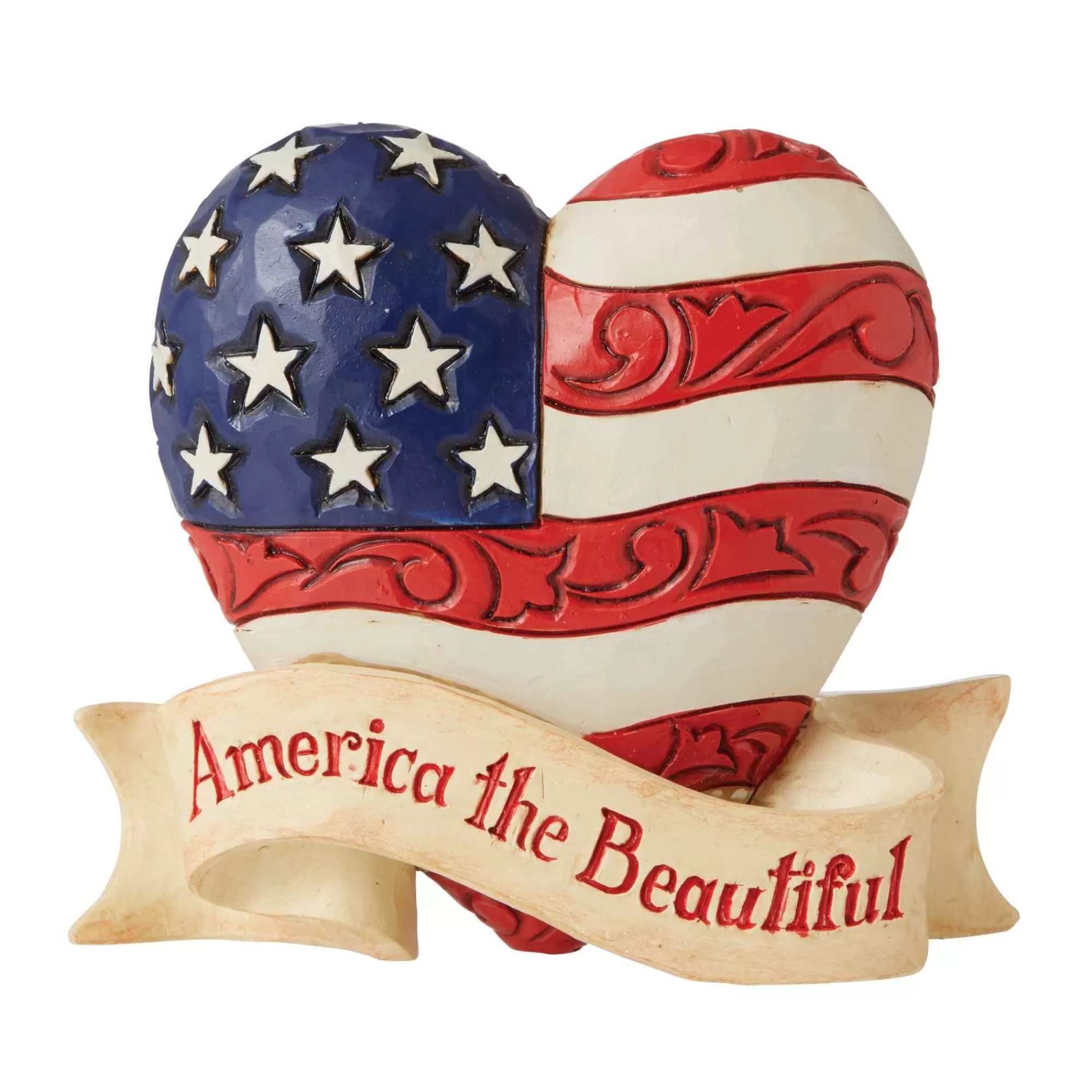 Jim Shore Heartwood Creek Mini Patriotic Beautiful Heart