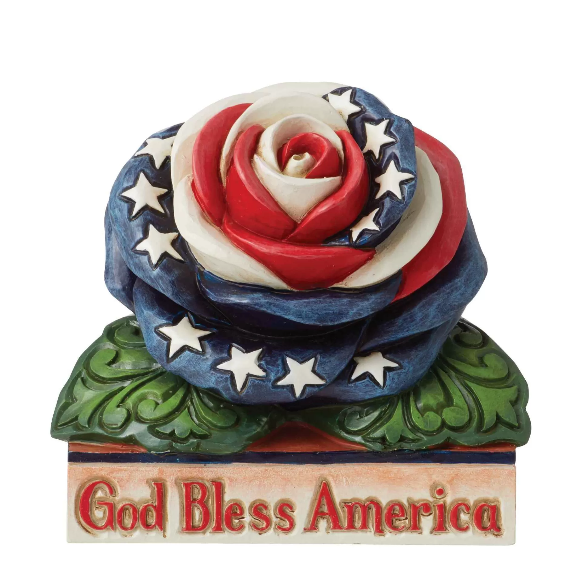 Jim Shore Heartwood Creek Mini Patriotic Rose