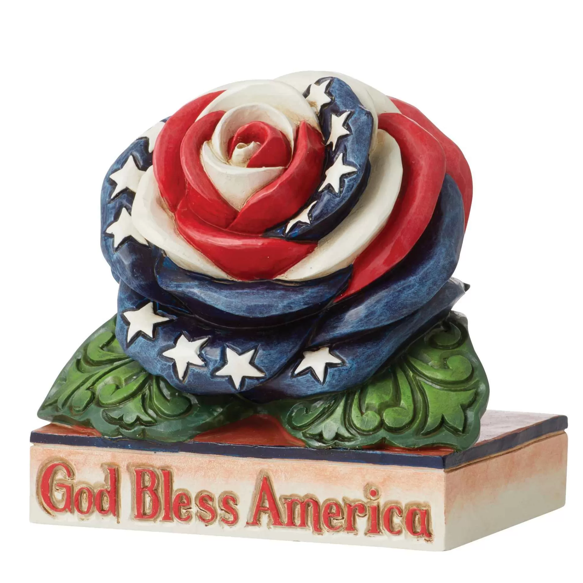 Jim Shore Heartwood Creek Mini Patriotic Rose