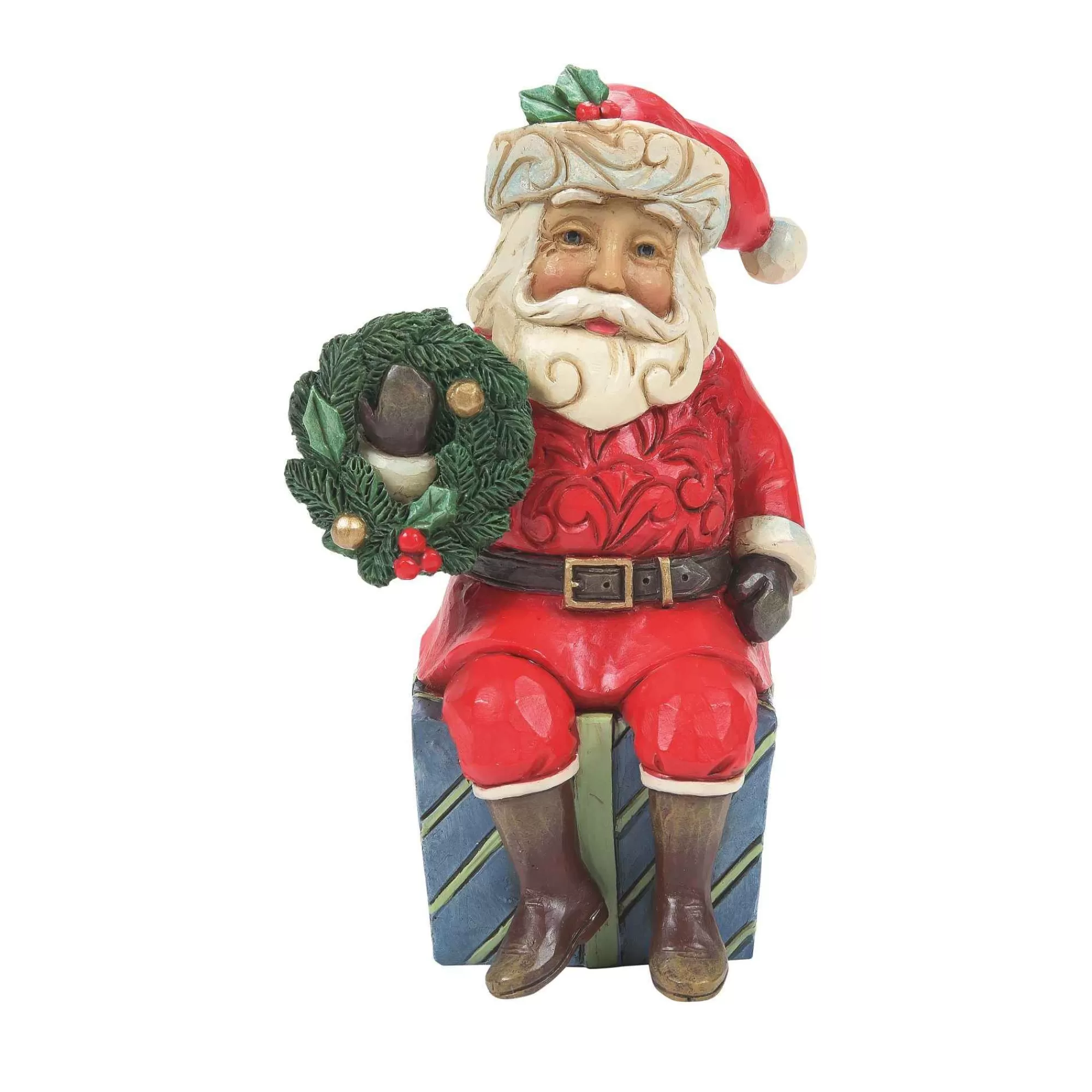 Jim Shore Heartwood Creek Mini Santa Sitting On Gifts