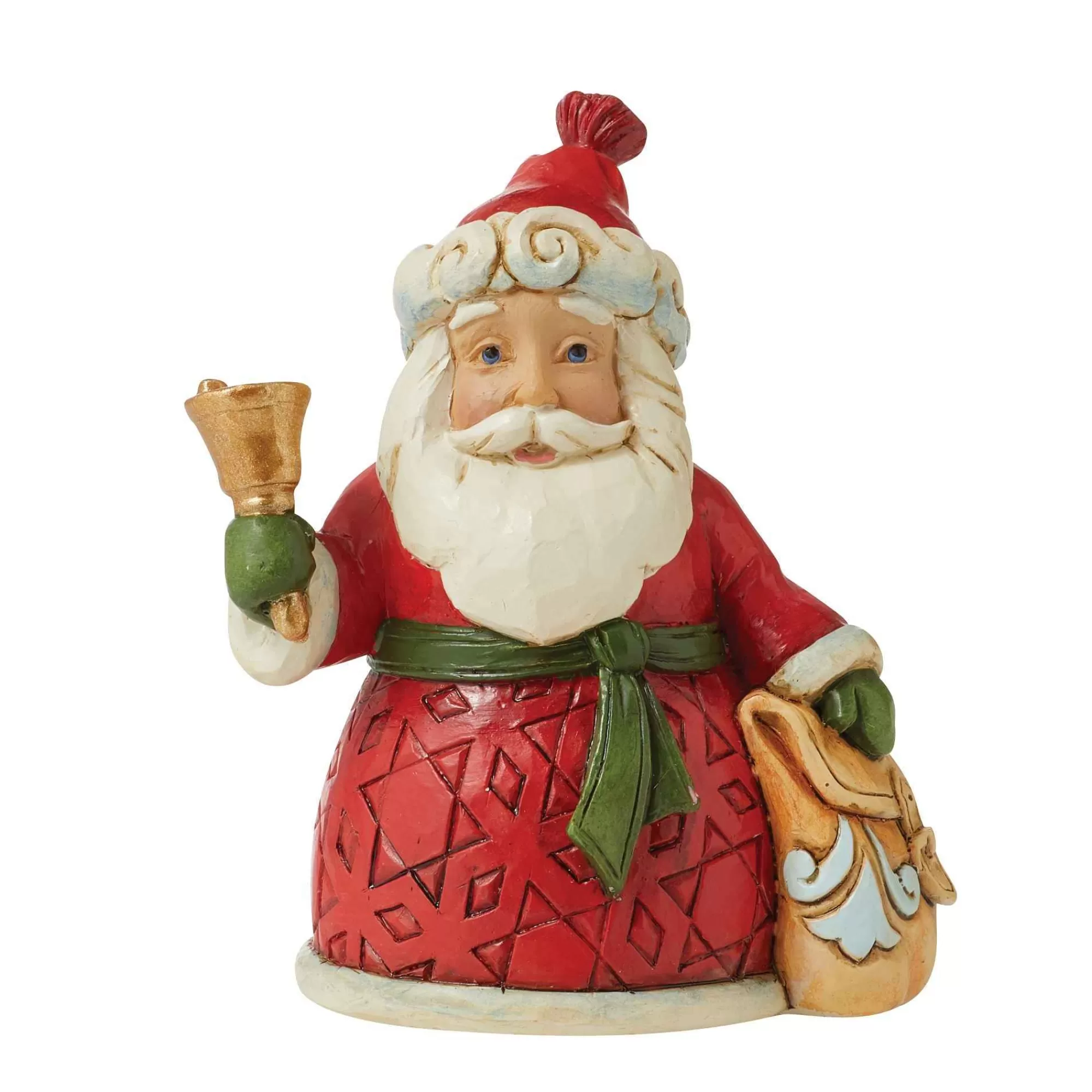 Jim Shore Heartwood Creek Mini Santa With Bell And Bag