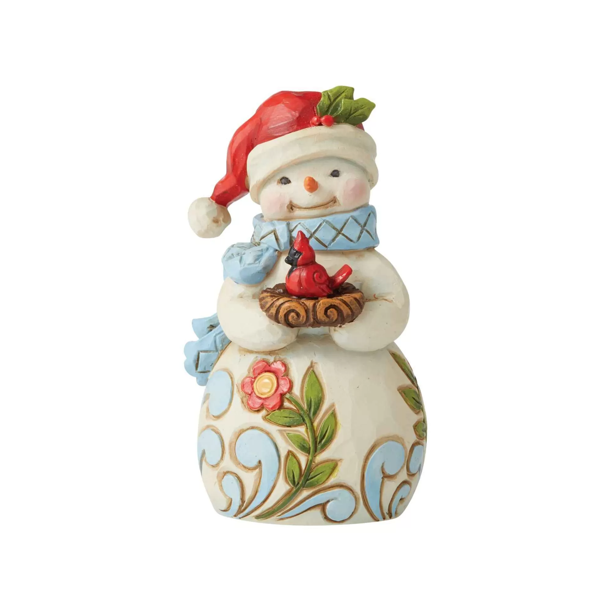 Jim Shore Heartwood Creek Mini Snowman With Cardinal