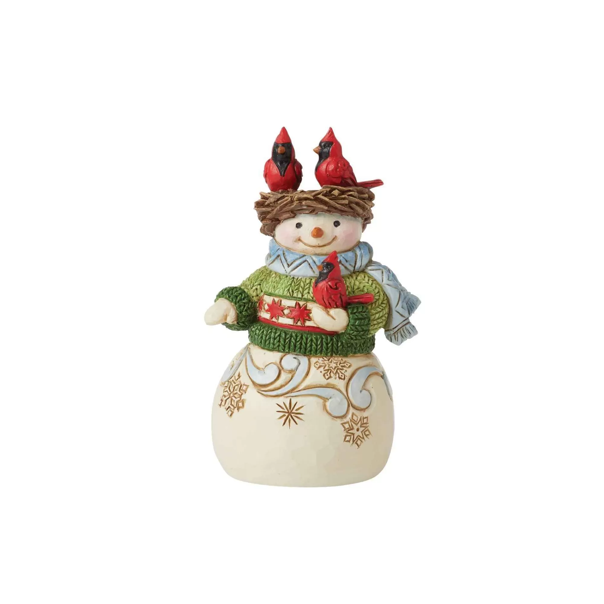 Jim Shore Heartwood Creek Mini Snowman With Nest On Head