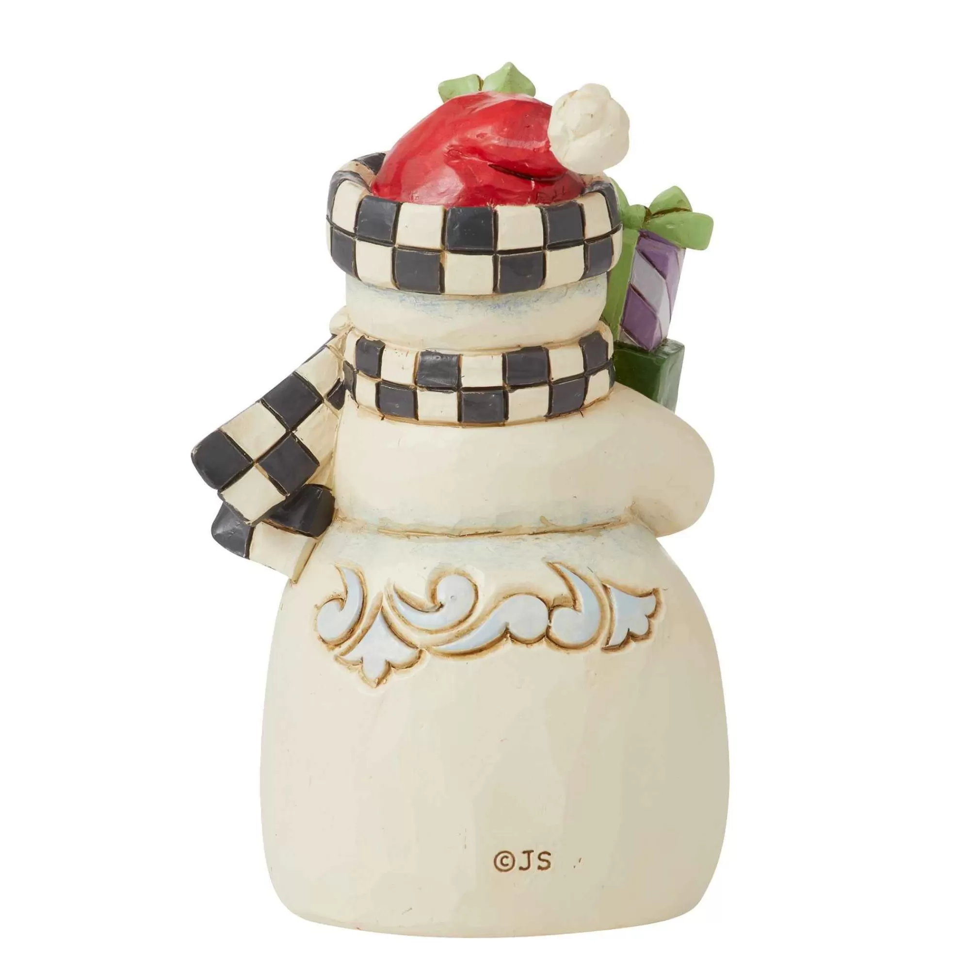 Jim Shore Heartwood Creek Mini Snowman Withcheckered Hat