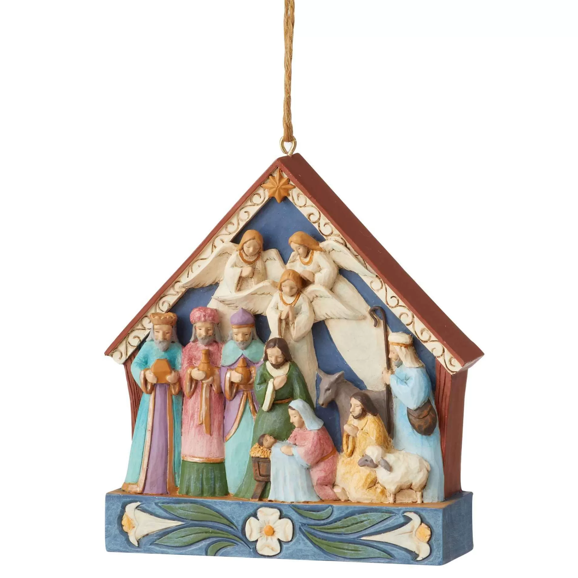 Jim Shore Heartwood Creek Nativity Stable Ornament