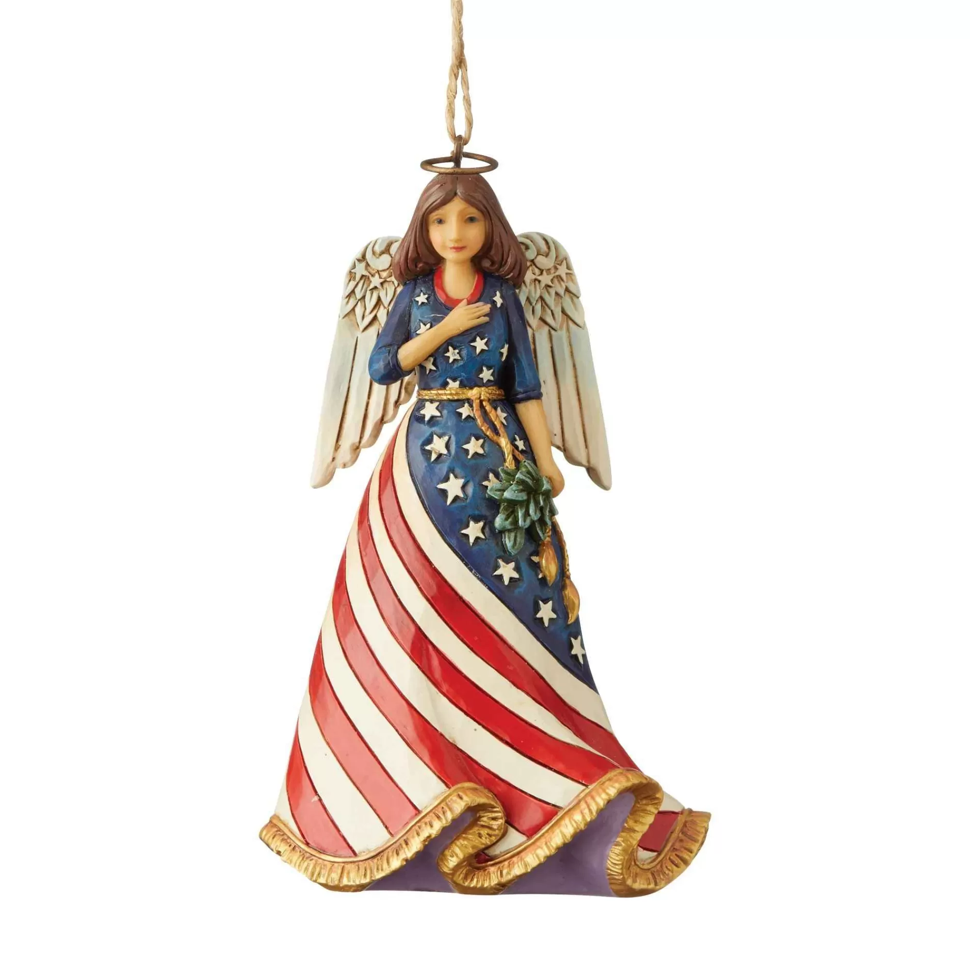 Jim Shore Heartwood Creek Patriotic Angel Ornament