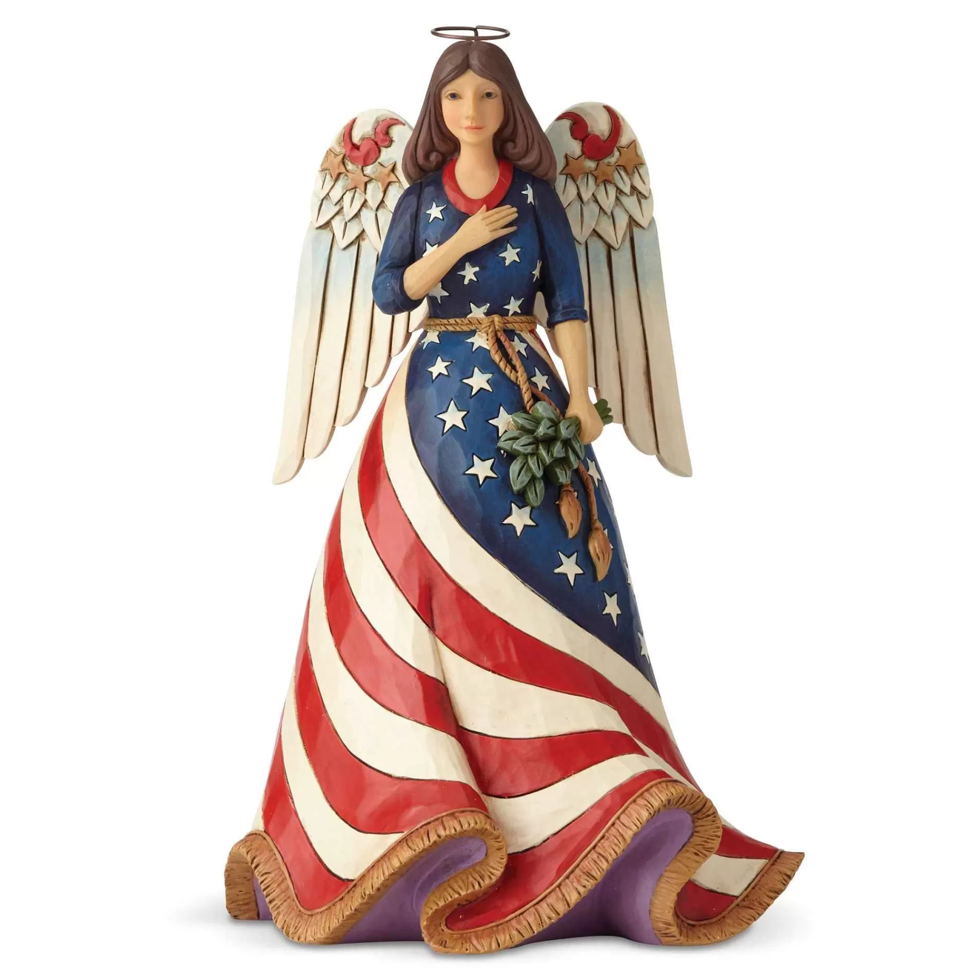 Jim Shore Heartwood Creek Patriotic Angel W/Flag Dress