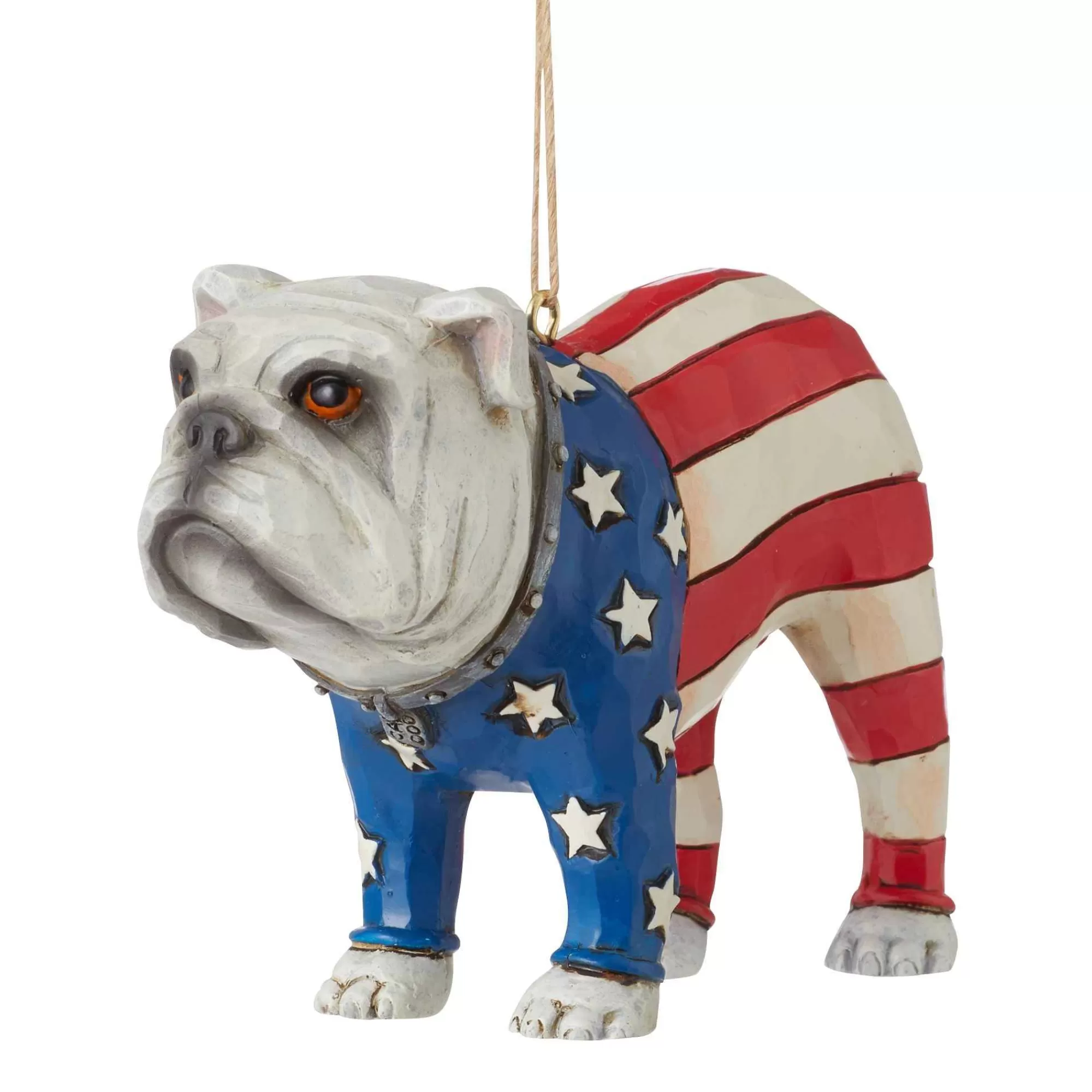 Jim Shore Heartwood Creek Patriotic Bulldog Ornament