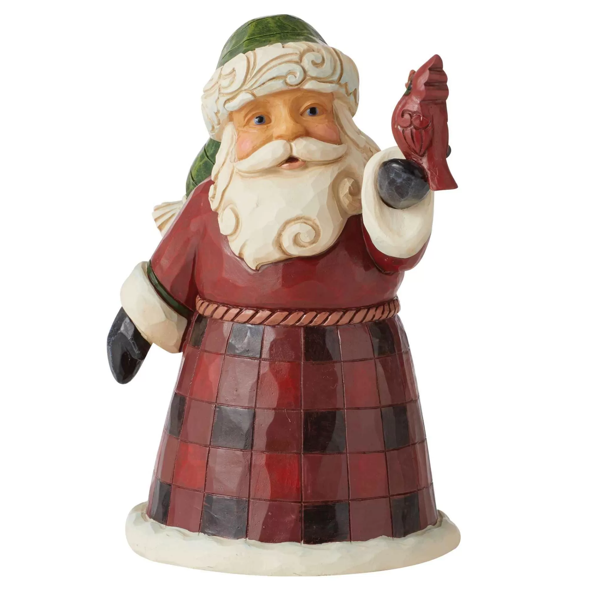 Jim Shore Heartwood Creek Pint Sized Buffalo Plaid Santa