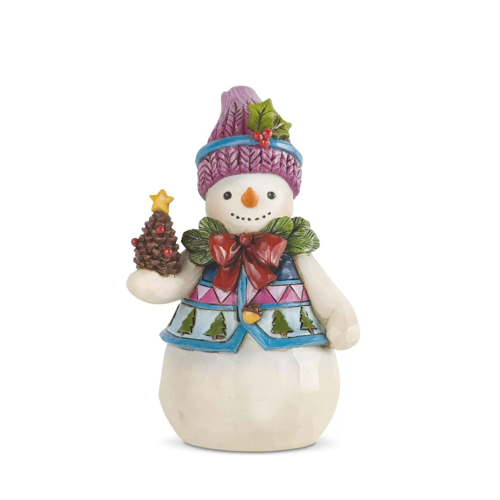 Jim Shore Heartwood Creek Pint Sized Snowman W/Pinecone