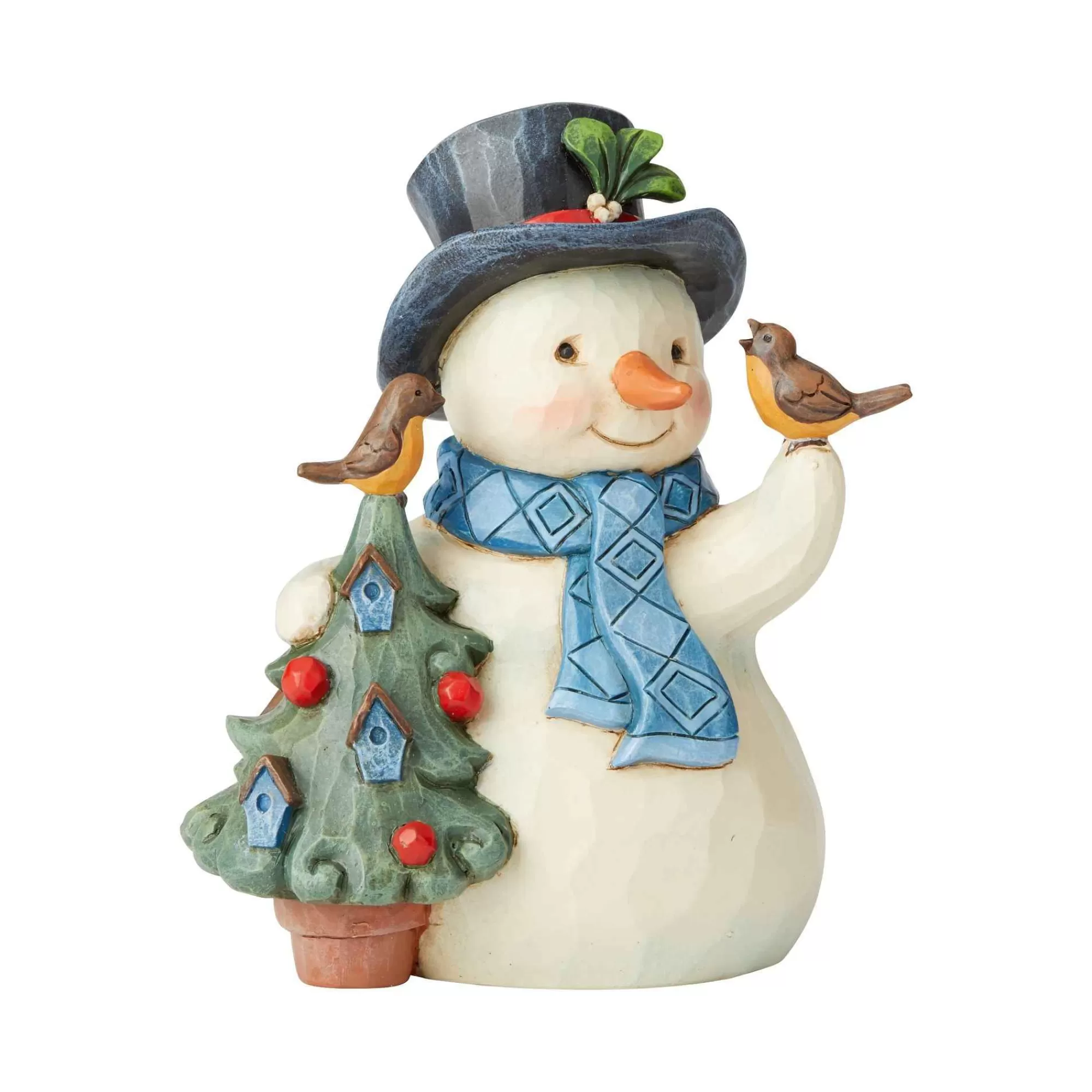 Jim Shore Heartwood Creek Pint Snowman With Tree/Birds