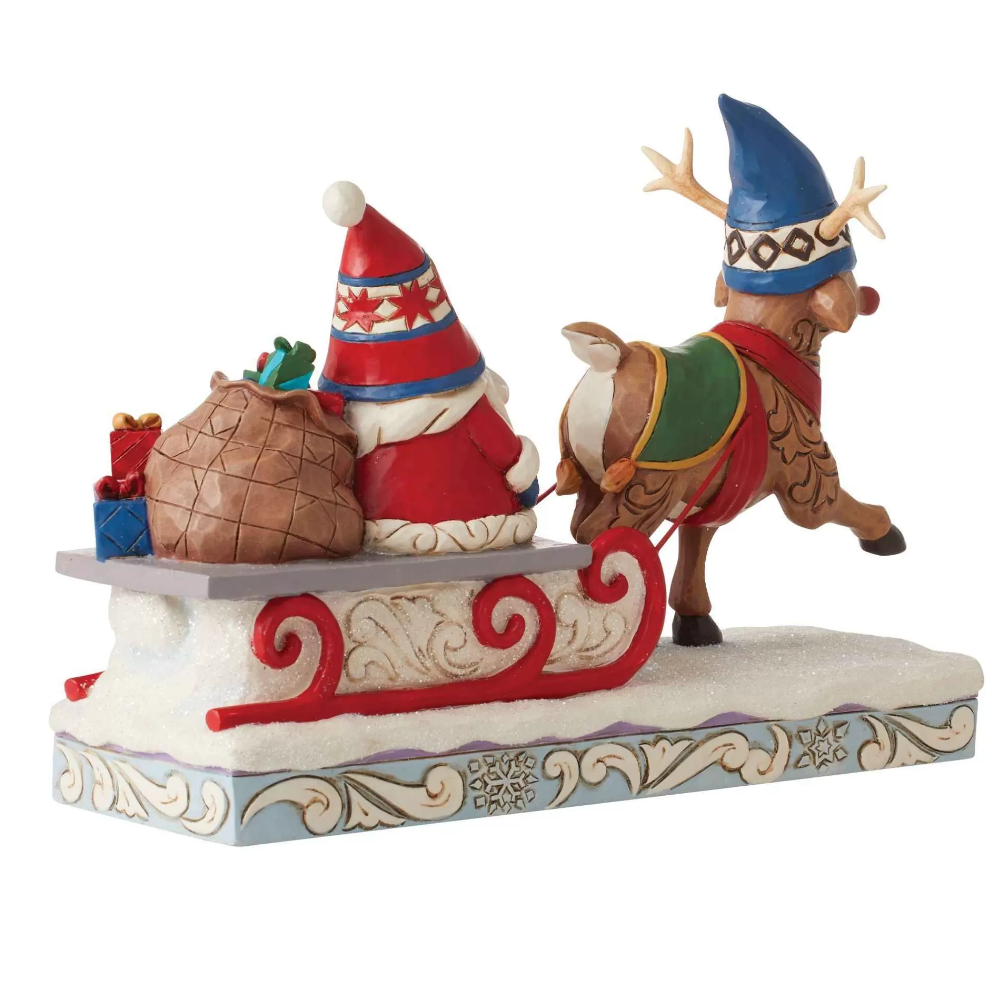 Jim Shore Heartwood Creek Reindeer Pulling Gnome Sled