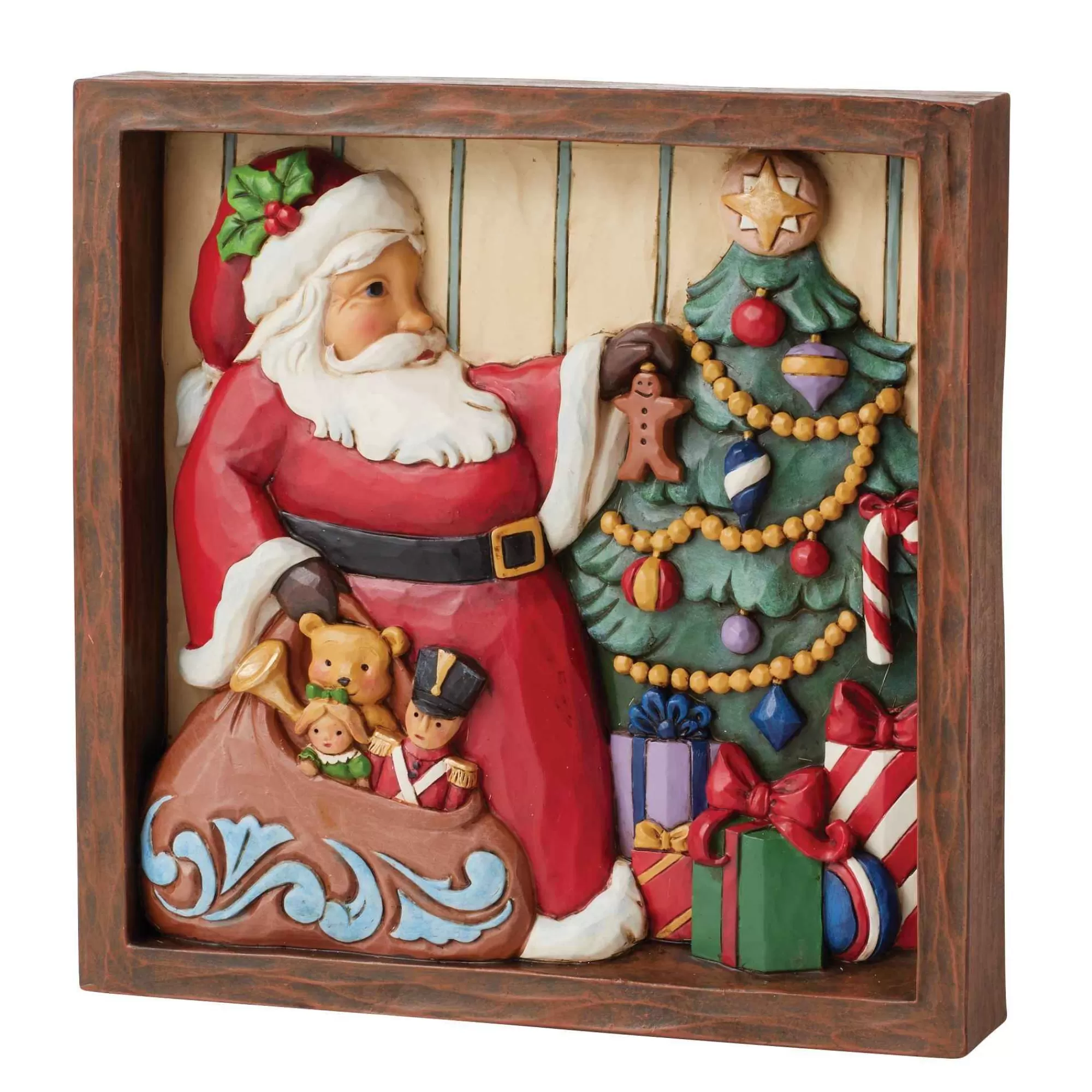 Jim Shore Heartwood Creek Santa Decorating Tree Plaque