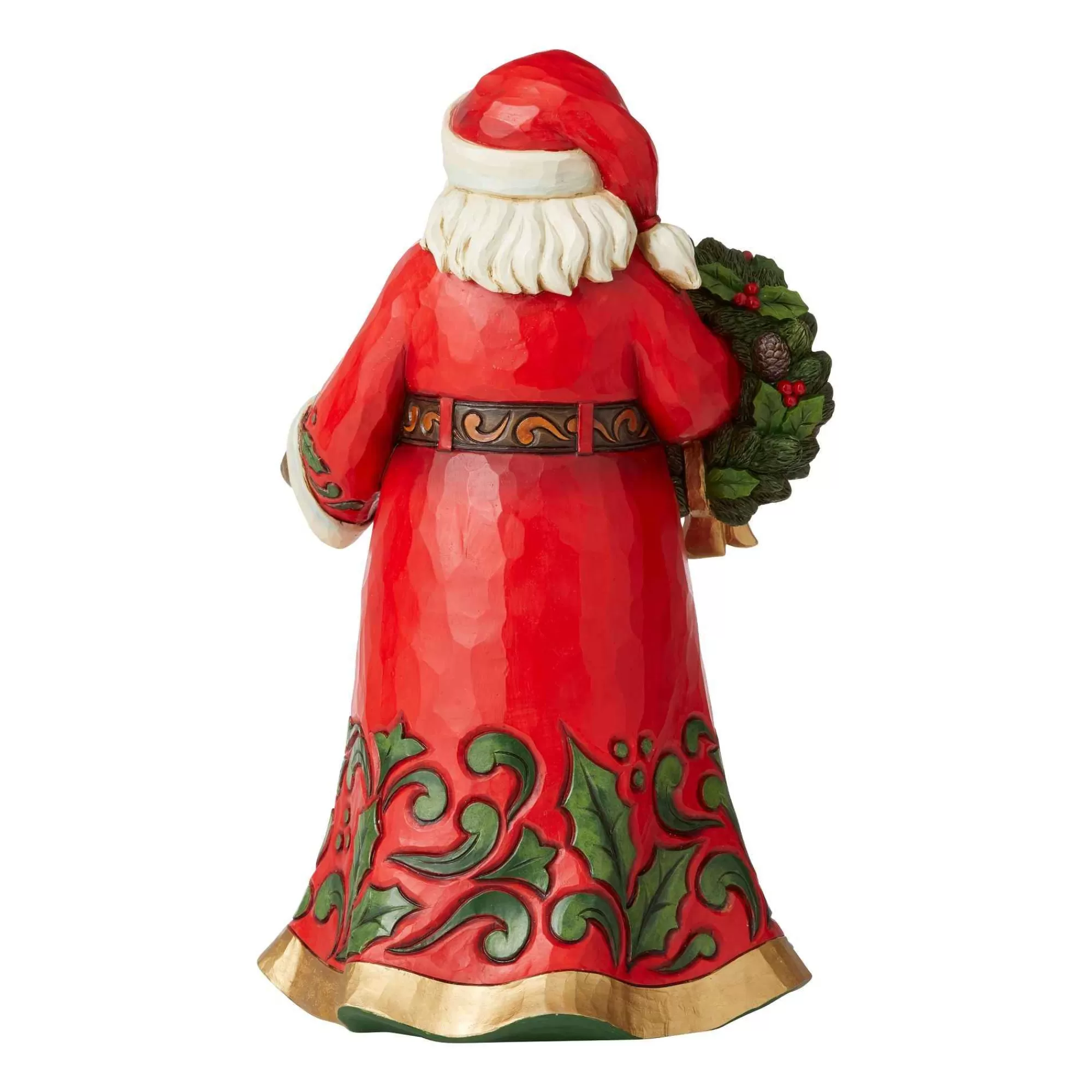 Jim Shore Heartwood Creek Santa Holding Holly Wreath