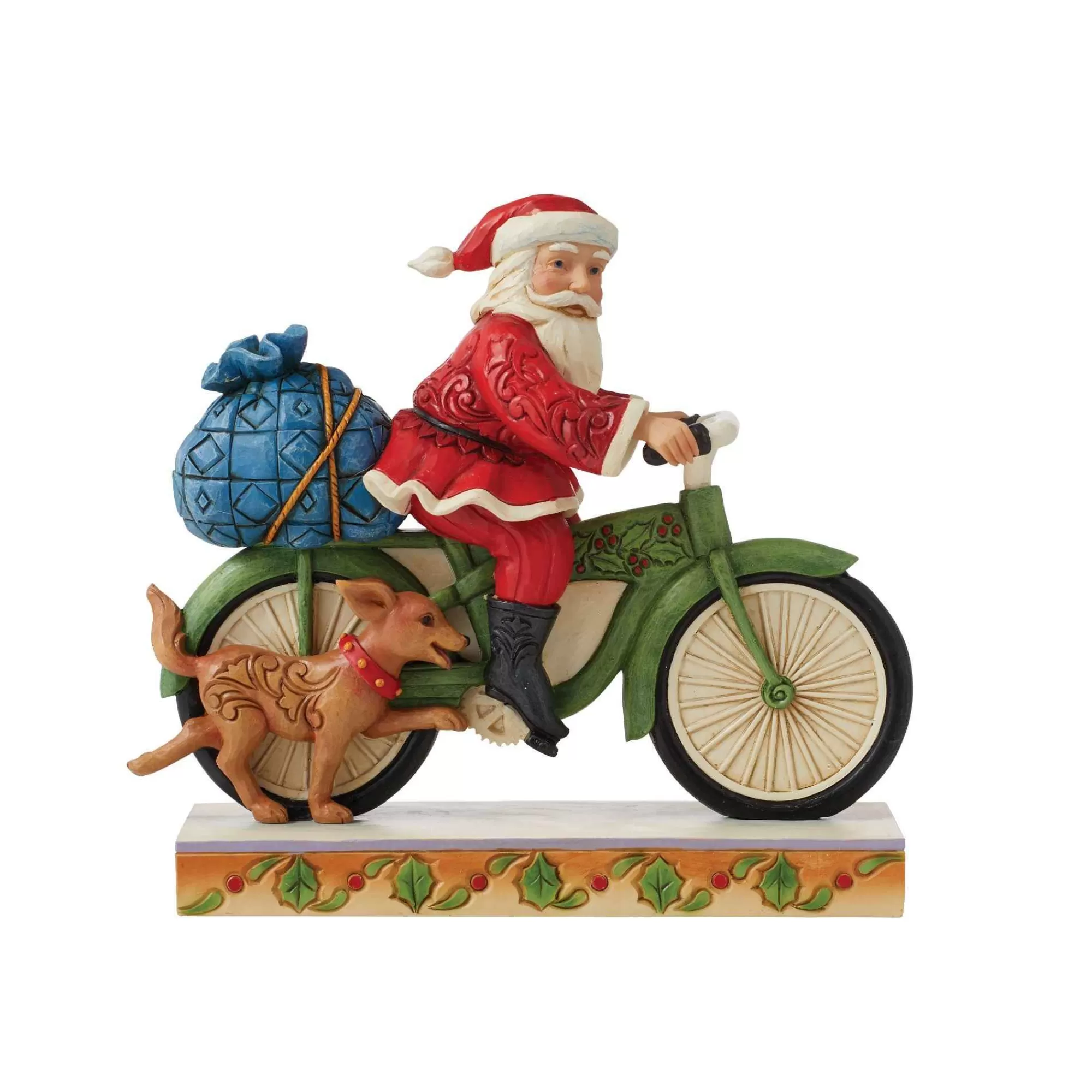 Jim Shore Heartwood Creek Santa Riding Bicycle