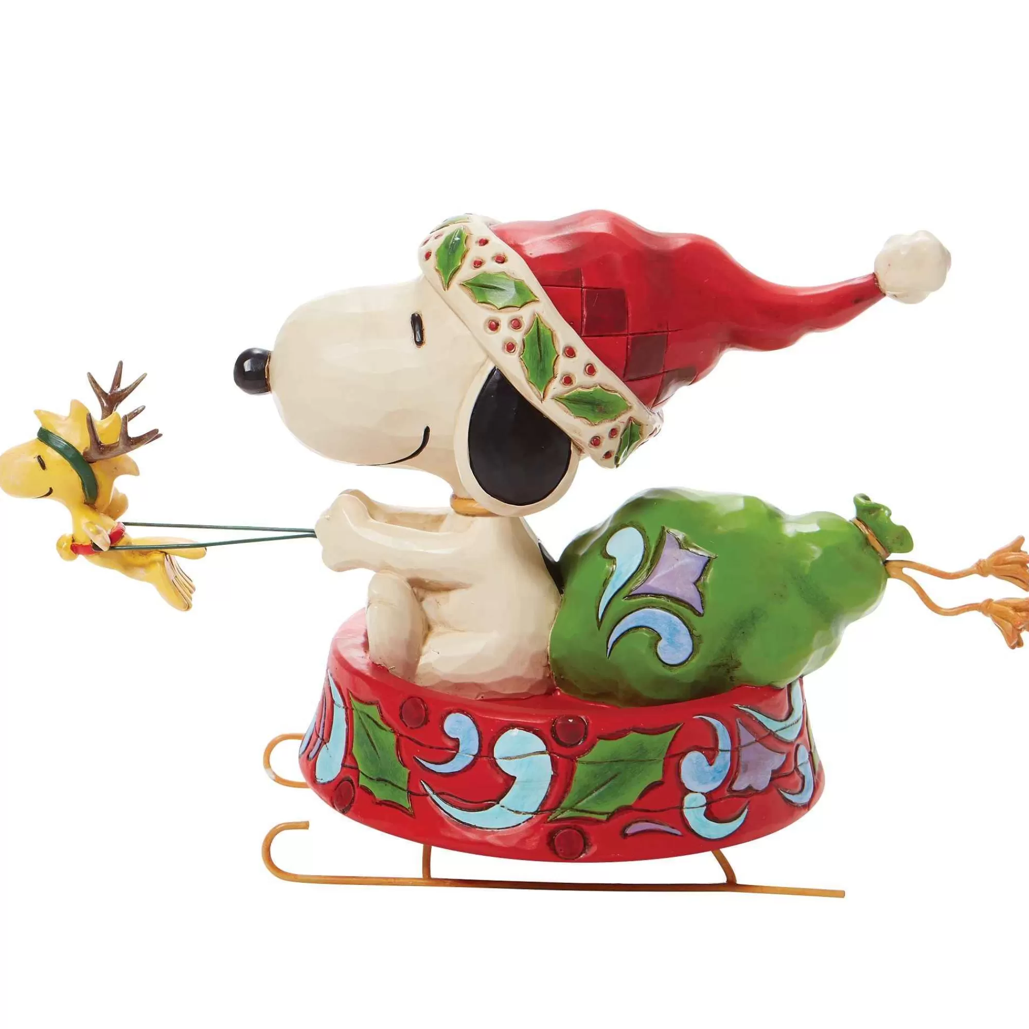 Peanuts by Jim Shore Santa Snoopy In Dog Bowl Sled