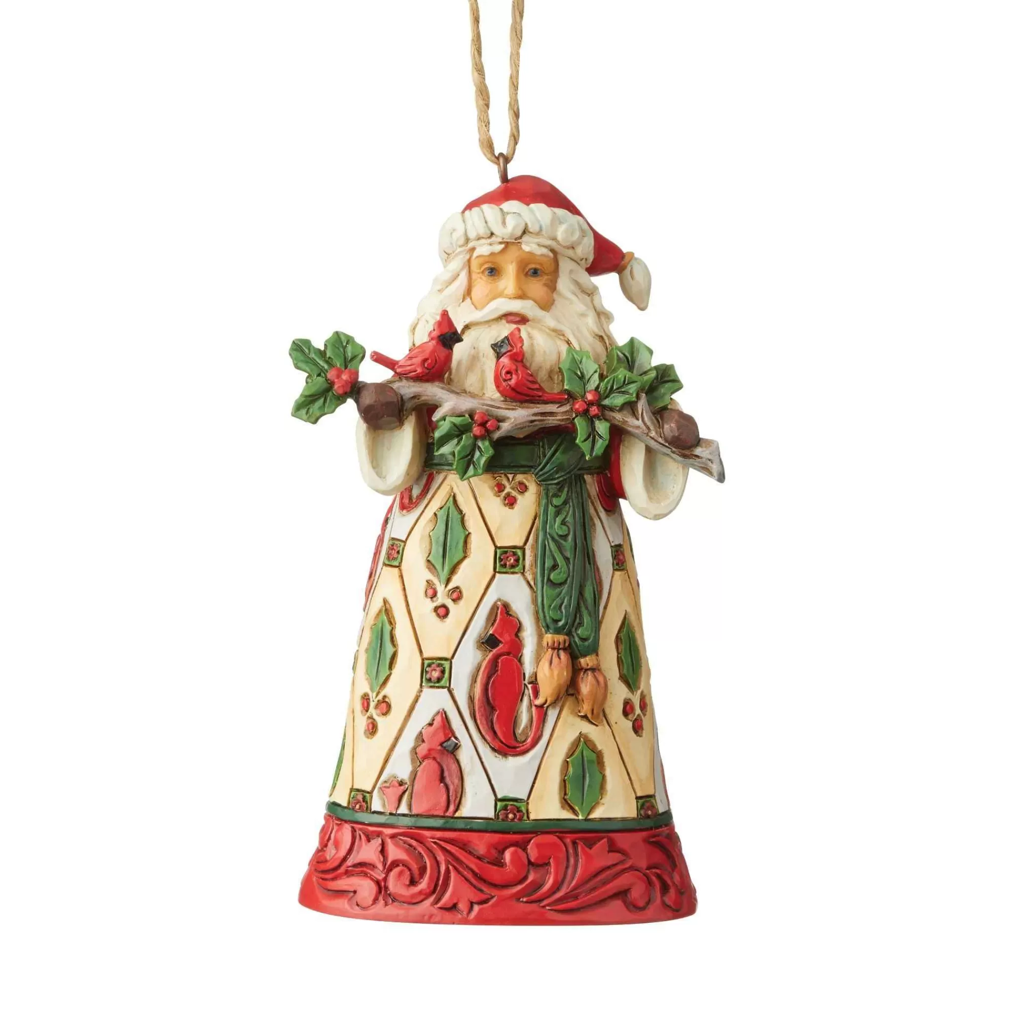 Jim Shore Heartwood Creek Santa With Cardinals Ornament