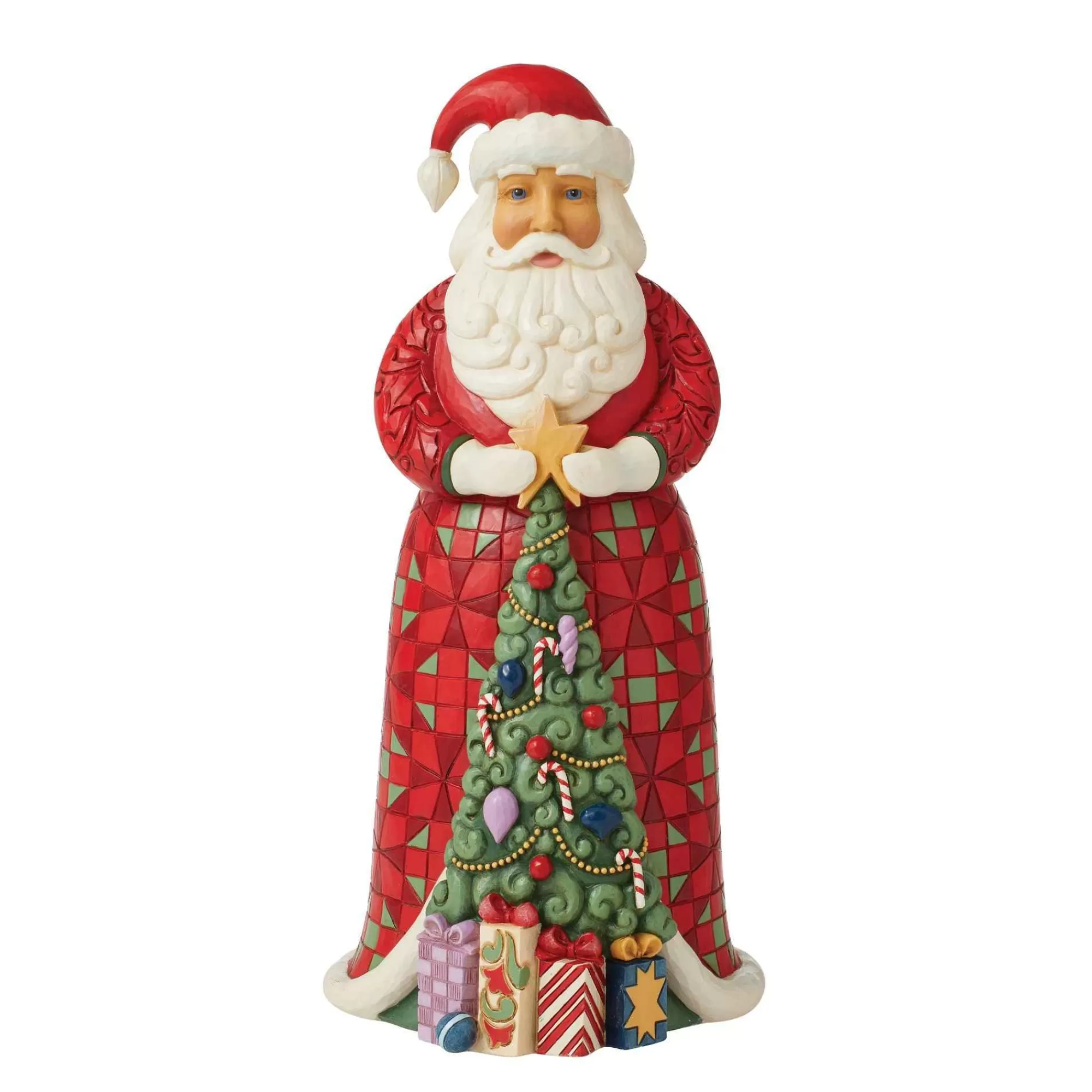 Jim Shore Heartwood Creek Santa With Christmas Tree Coat