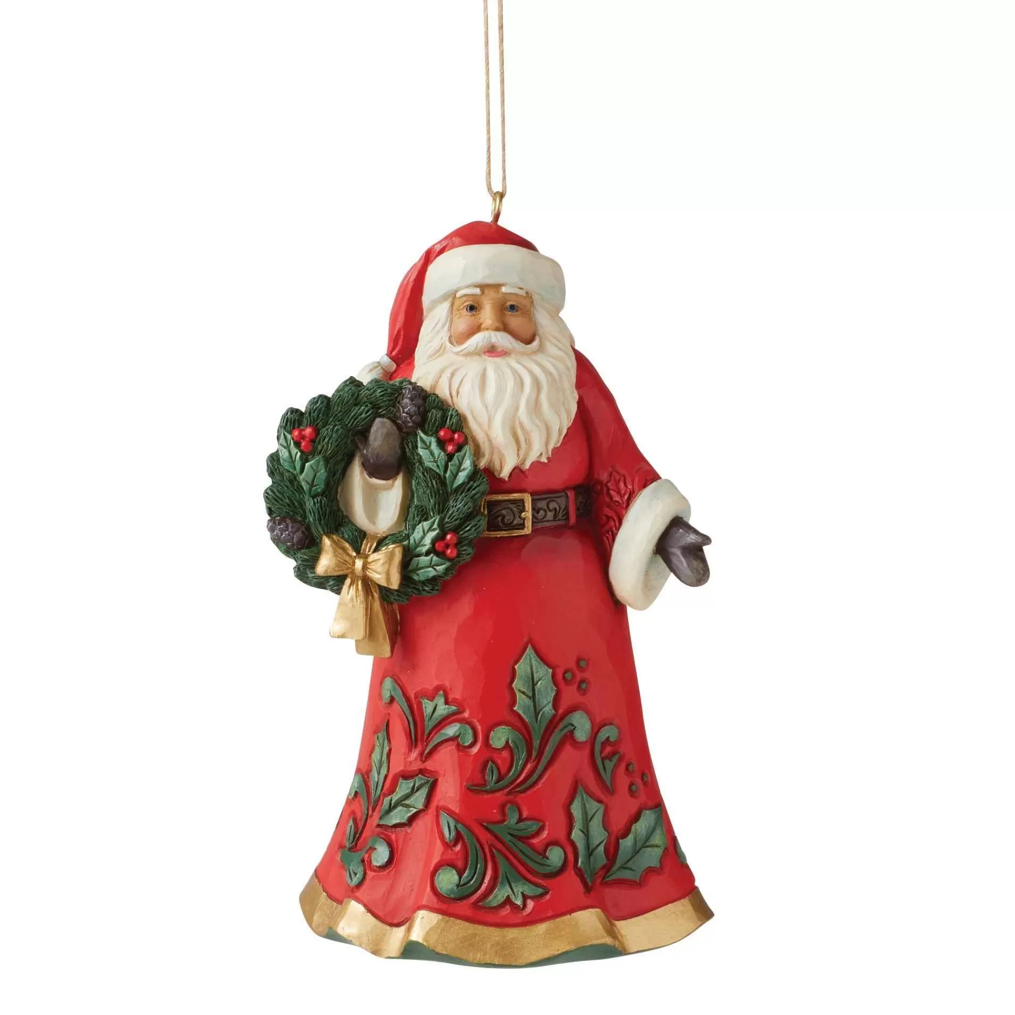 Jim Shore Heartwood Creek Santa Wreath Hanging Ornament